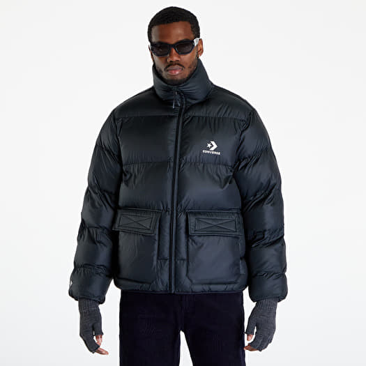 Giacche Converse Patch Pocket Puffer Jacket Black Queens