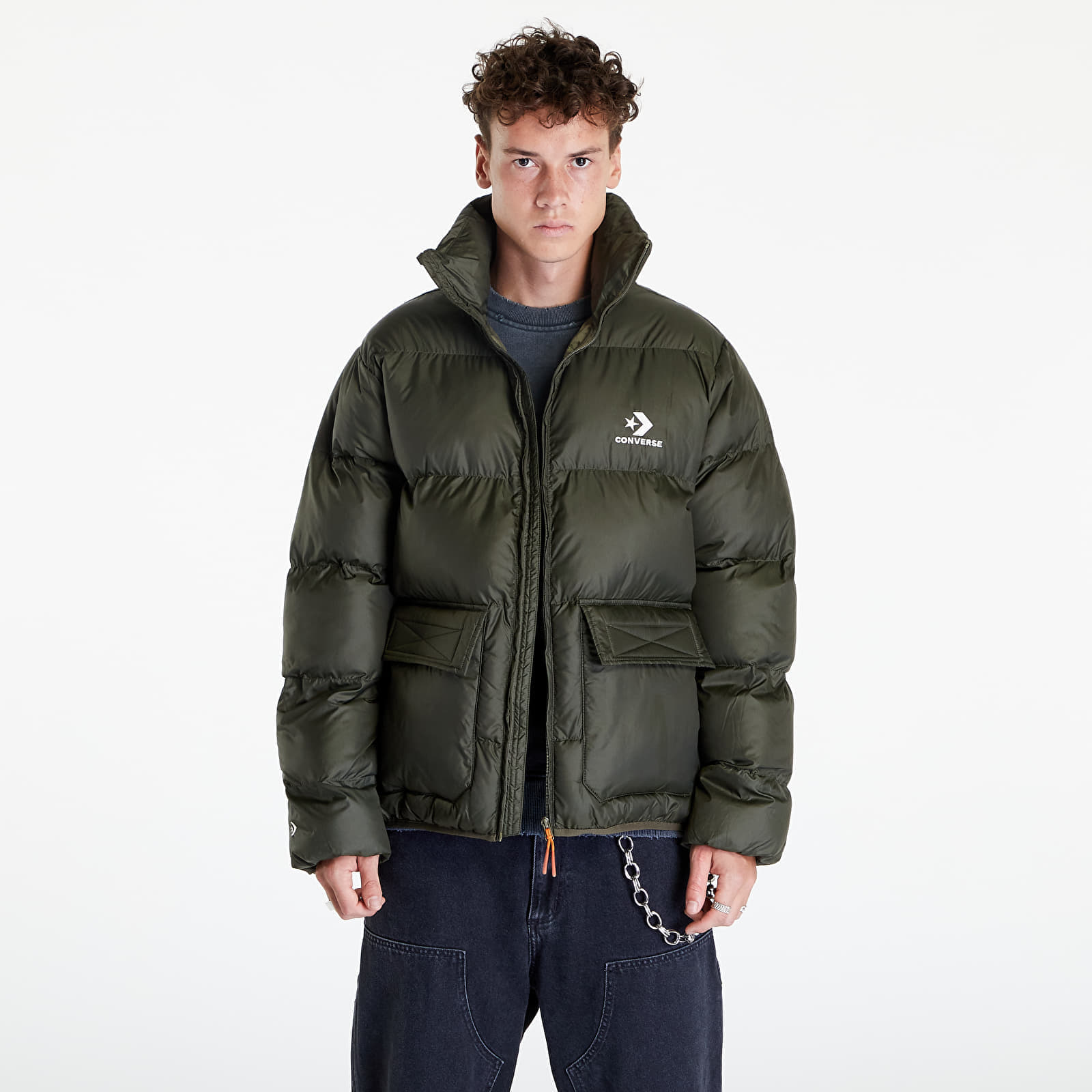 Converse core mid length padded jacket top