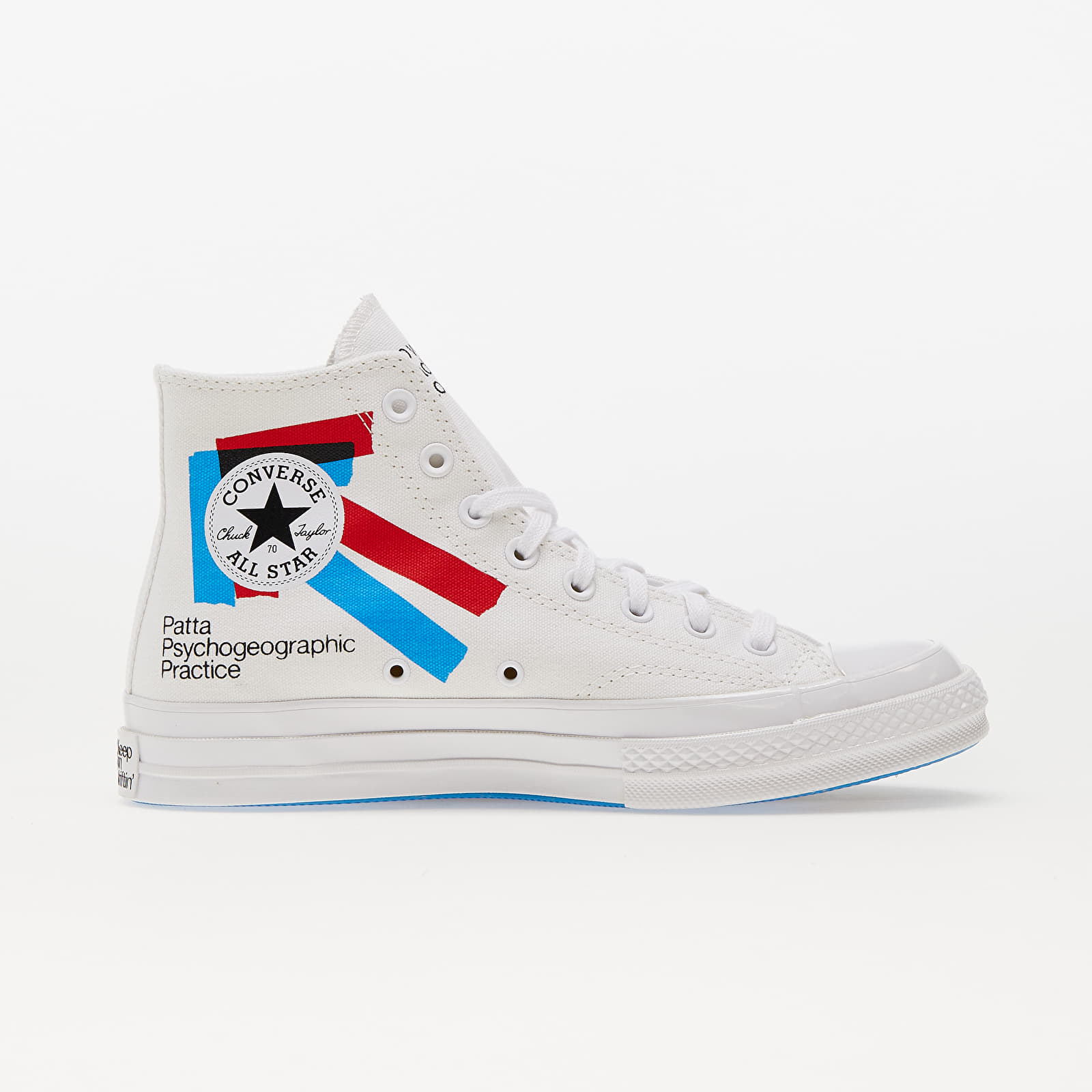 Vīriešu čības un apavi Converse x Patta Chuck 70 White/ Fiery Red/ Diva Blue