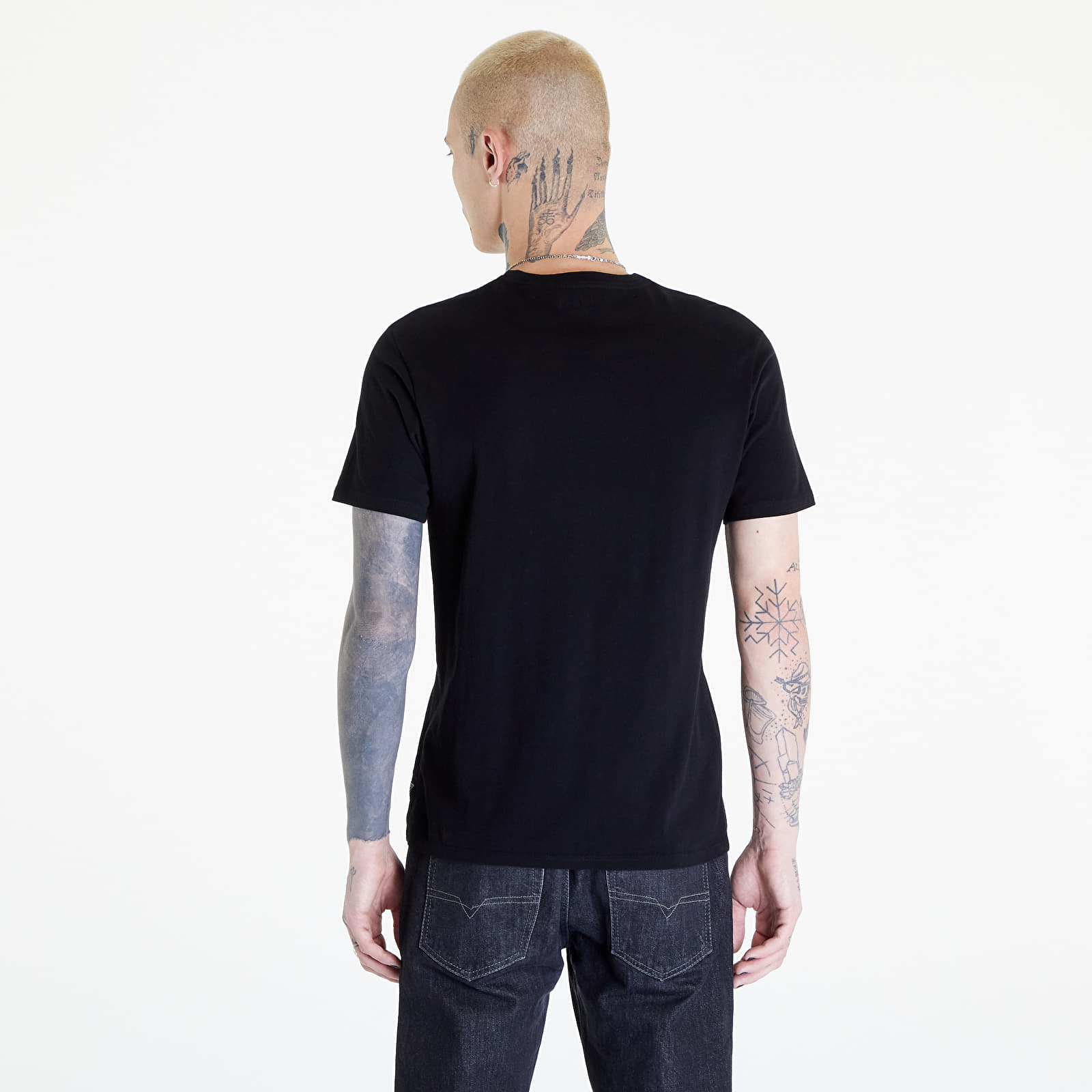 T-Shirts GUESS Spliced Triangle Tee Black
