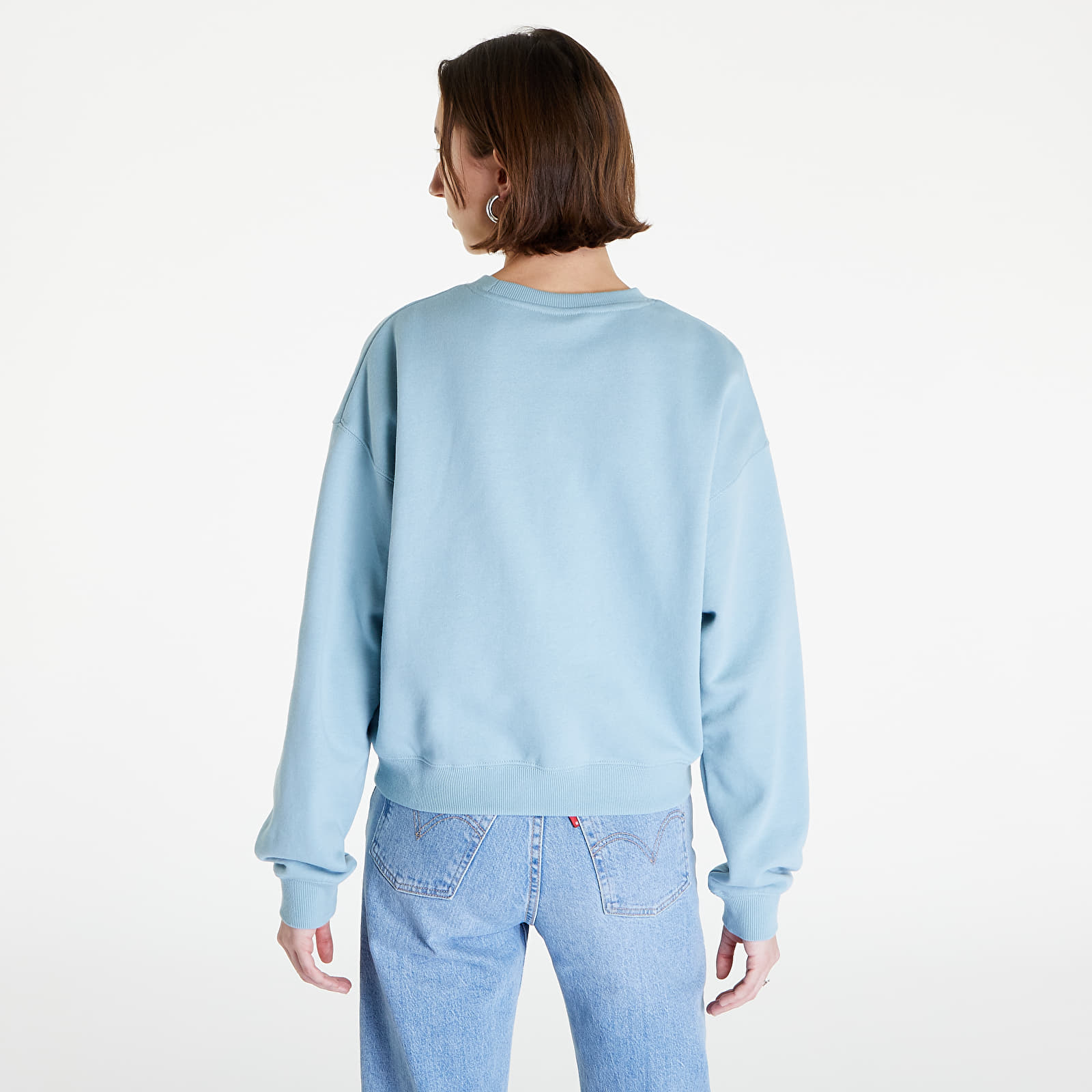 Mikiny GUESS Go Gia Logo Crewneck Blue