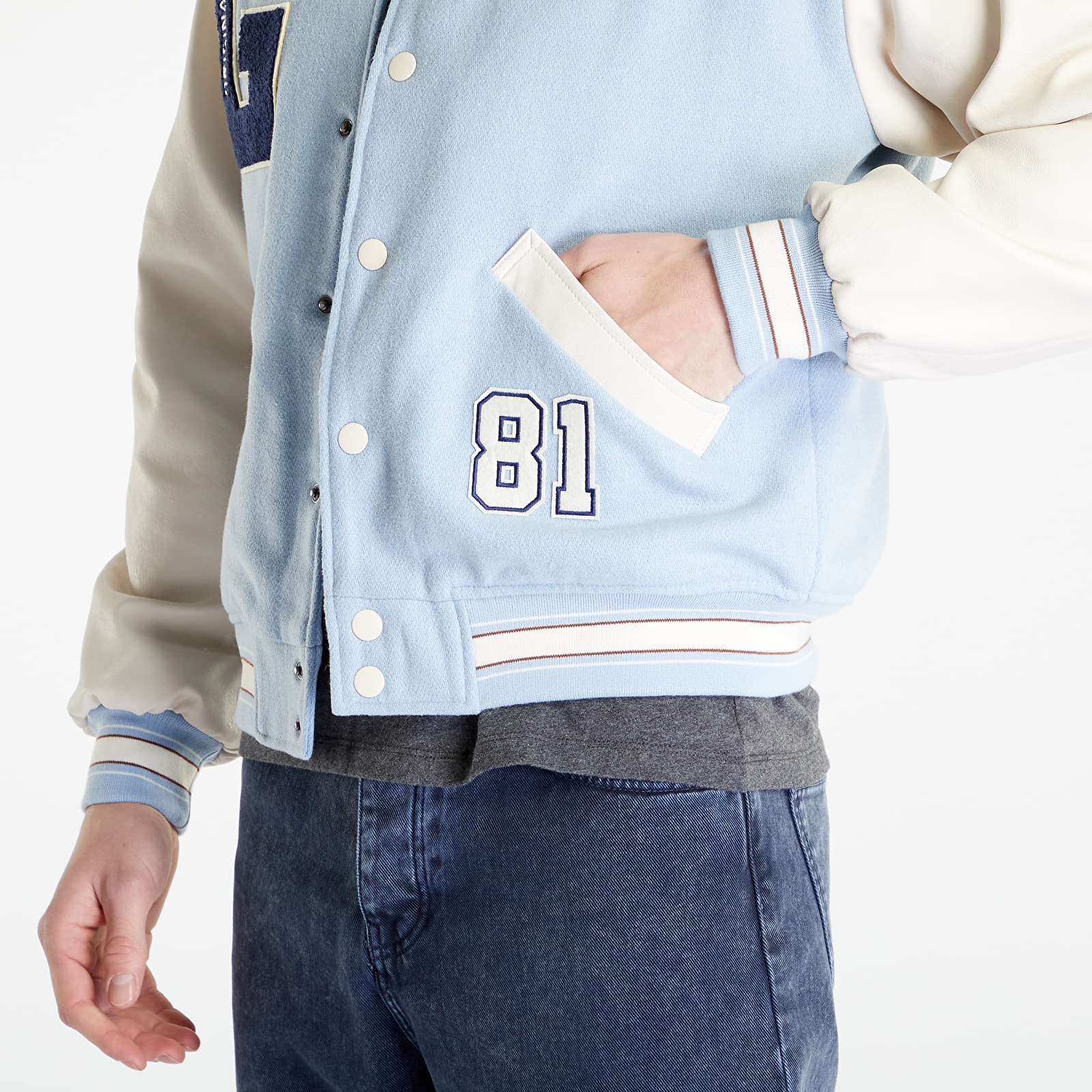 Light blue hotsell letterman jacket