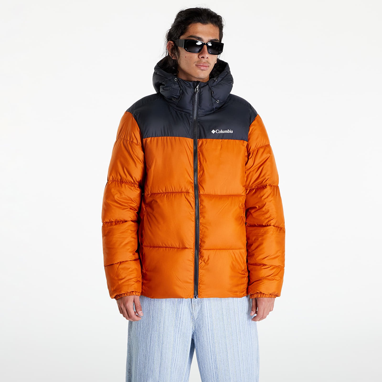Jassen Columbia Puffect™ Hooded Jacket Warm Copper/ Bl