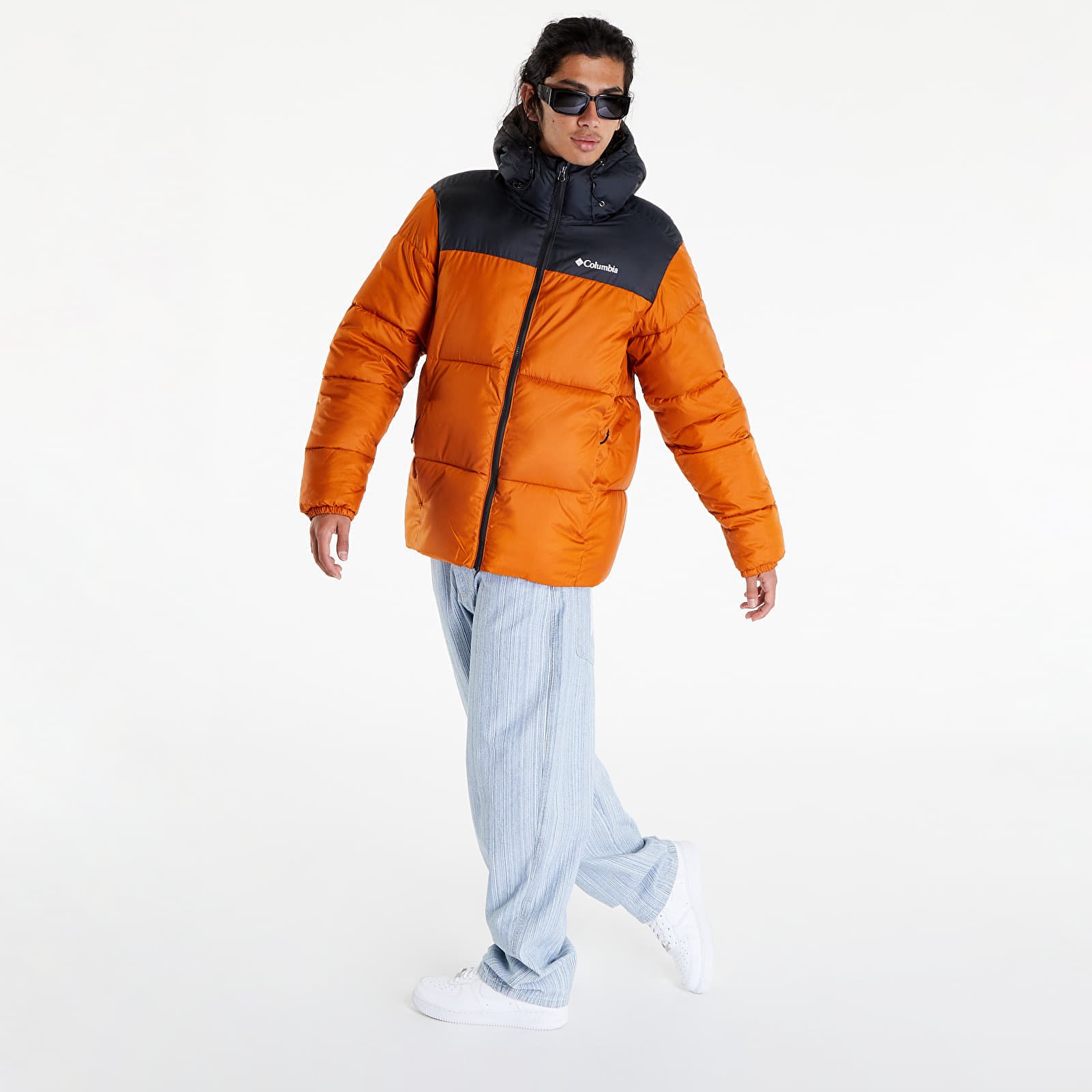 Jassen Columbia Puffect™ Hooded Jacket Warm Copper/ Bl