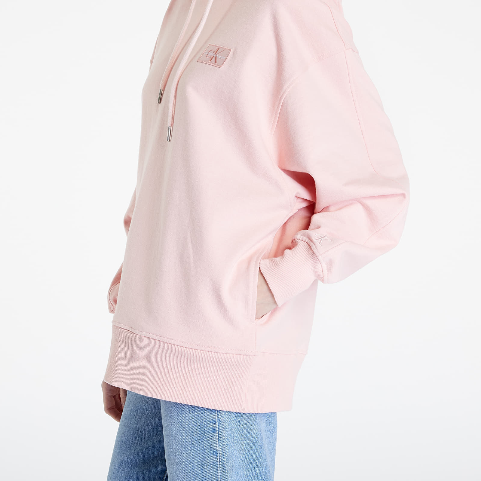 Mikiny a svetry Calvin Klein Jeans Badge Oversized Hoodie Pink Blush