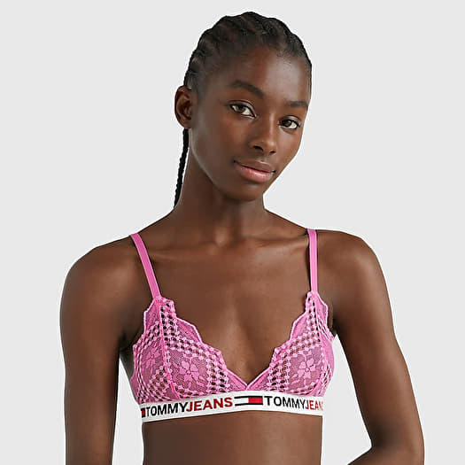 Bras TOMMY JEANS Unlined Lace Triangle Bra Pink Armour