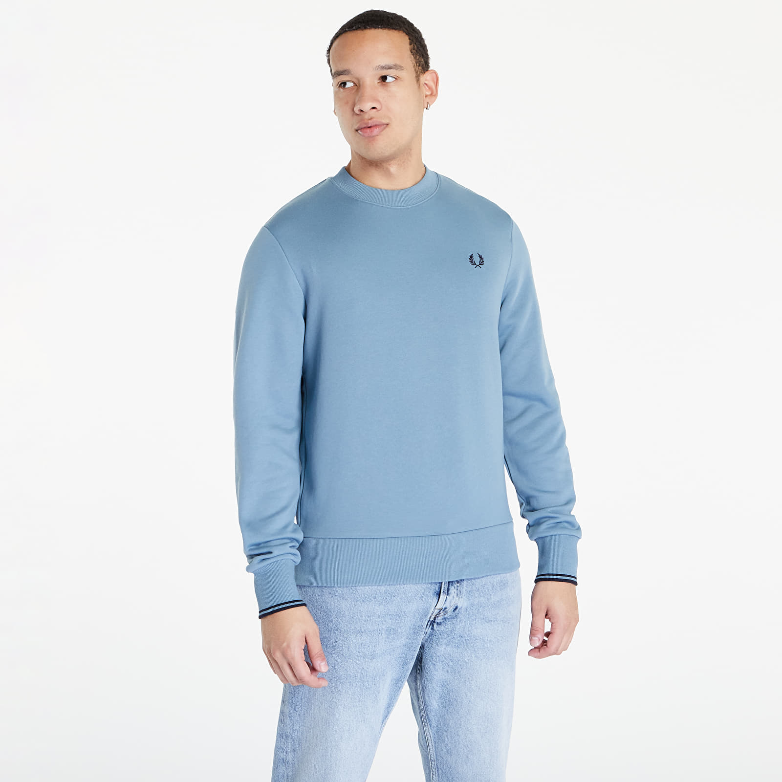 Mikiny FRED PERRY Crew Neck Sweatshirt Ash Blue