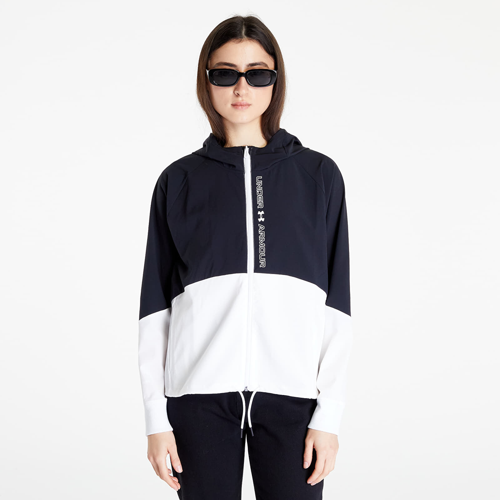 Jakas Under Armour Woven FZ Jacket Black/ White/ White