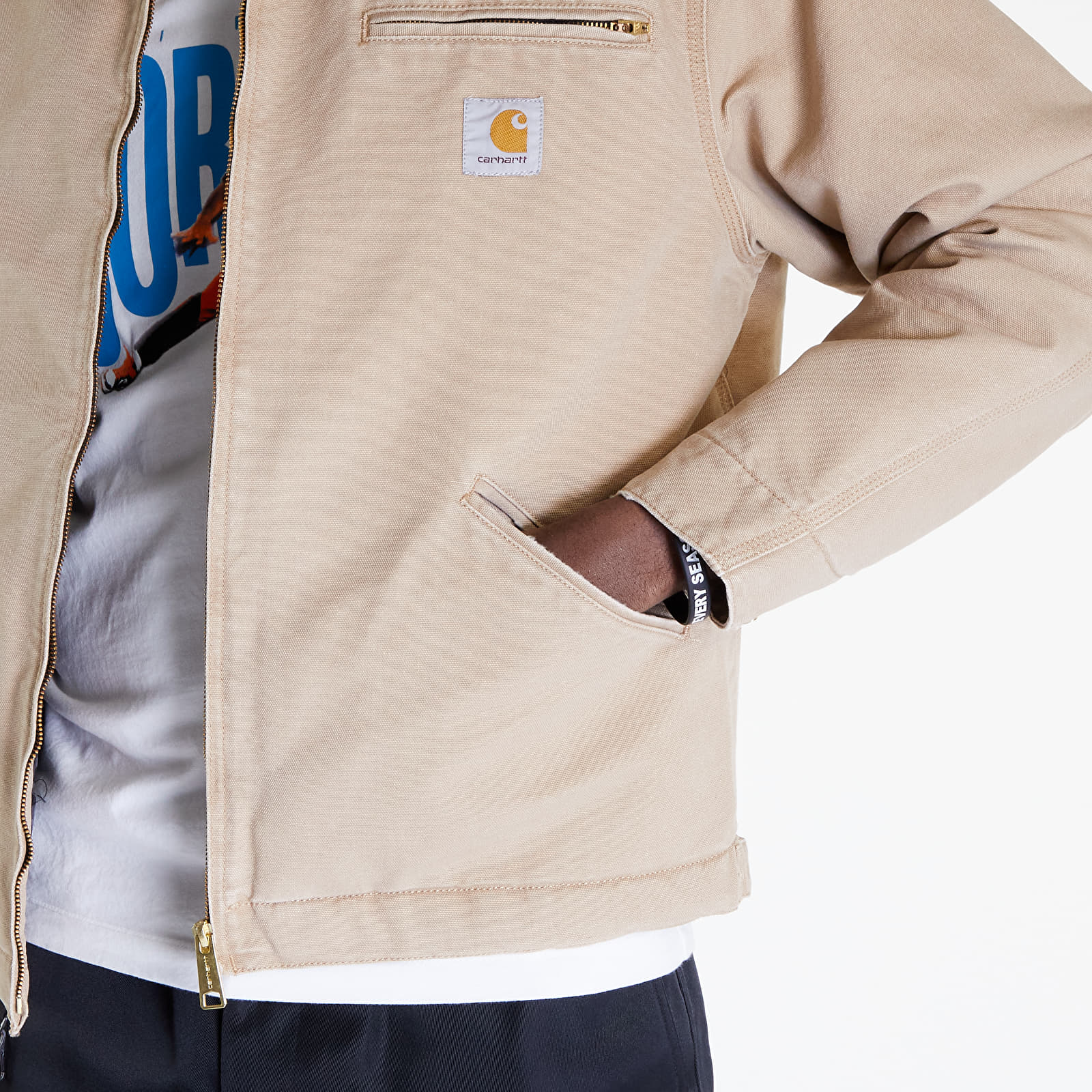 Casacos Carhartt WIP OG Detroit Jacket Dusty H Brown/ Black Aged Canvas