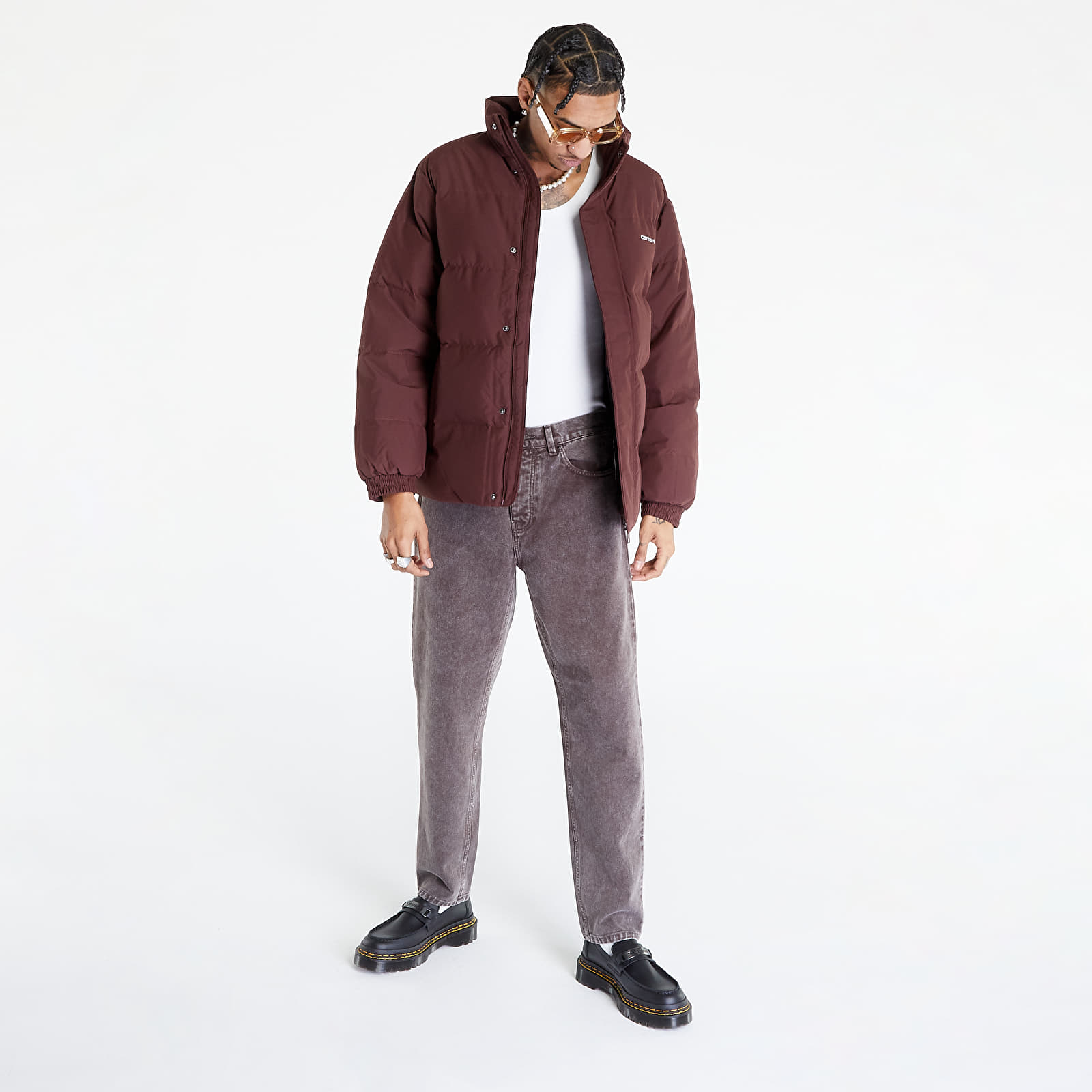 Pantalones Carhartt WIP Newel Pant Dark Umber Worn Washed
