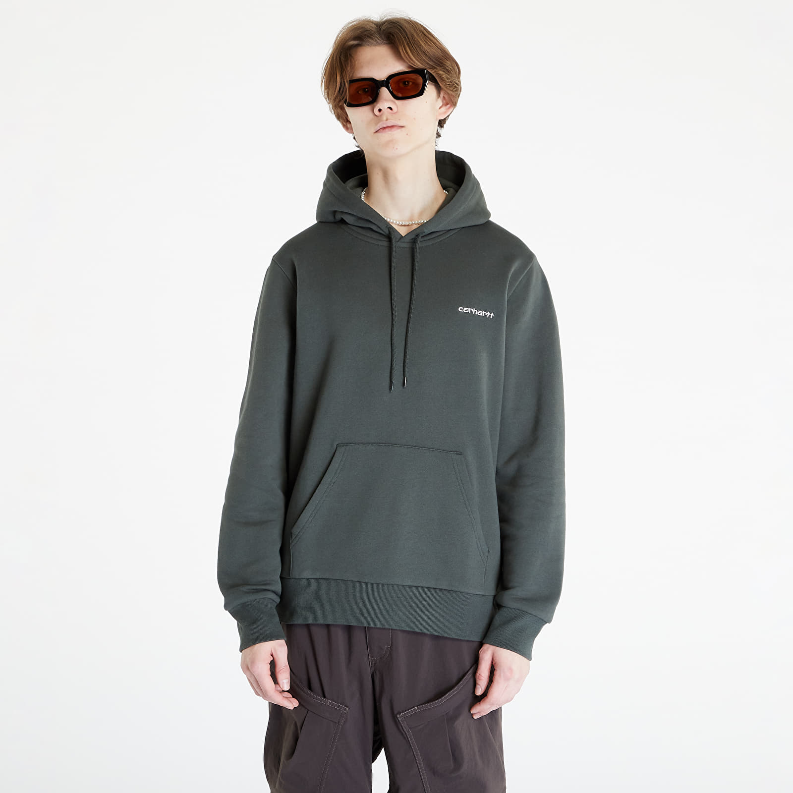 Φούτερ Carhartt WIP Hooded Script Embroidery Sweat Boxwood/ White