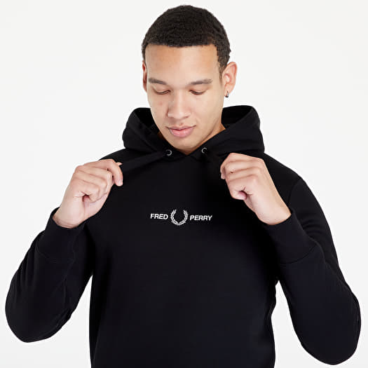 Fred perry embroidered sweatshirt black top