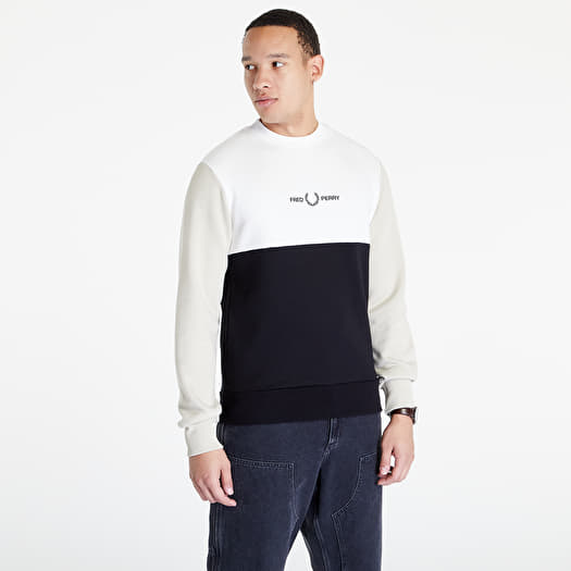 Hoodies and sweatshirts FRED PERRY Colour Block Sweatshirt Light Oyster Queens
