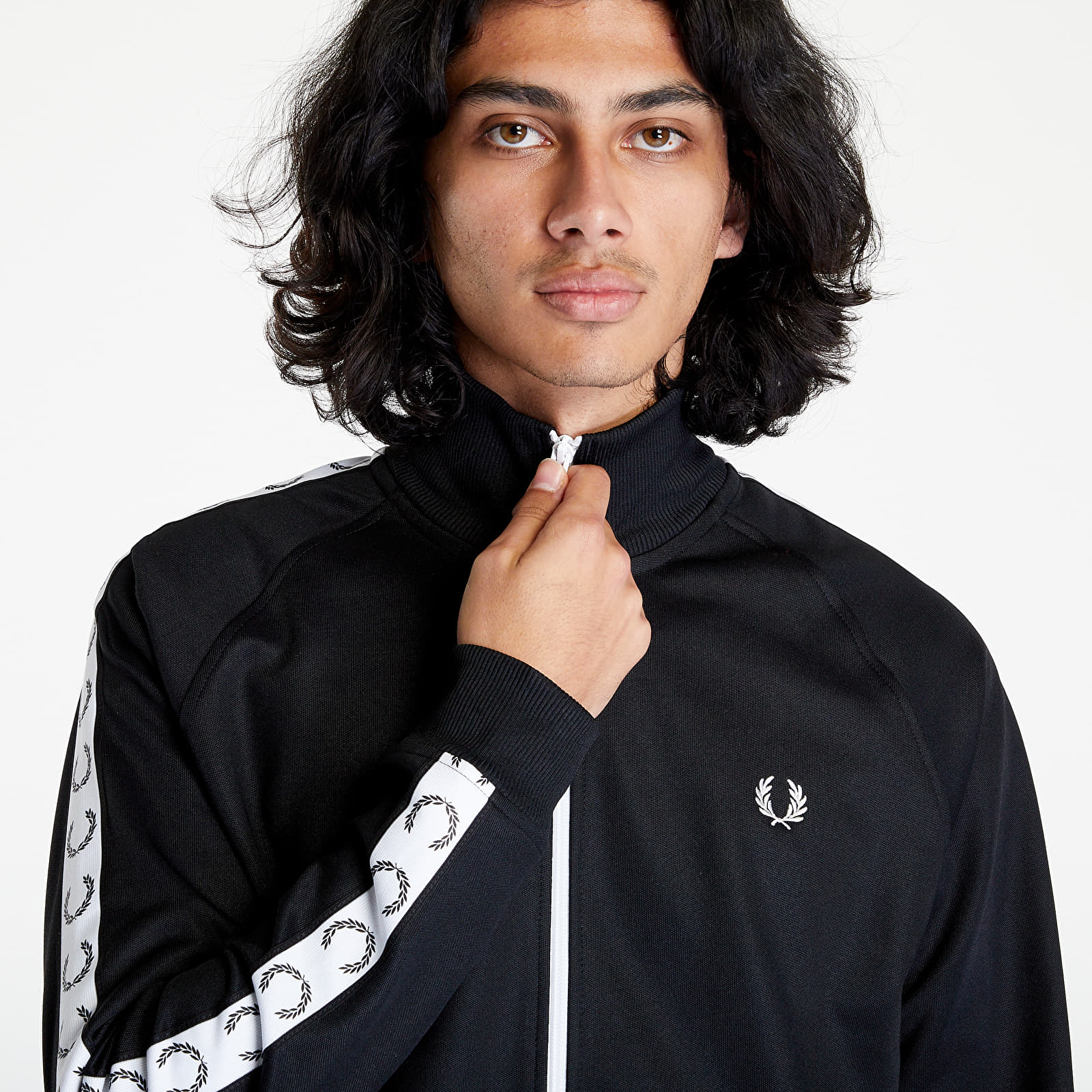 Felpa FRED PERRY Taped Track Jacket Black M