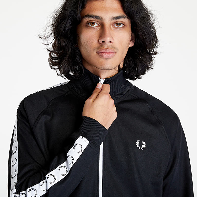 FRED PERRY Taped Track Jacket Black | Queens