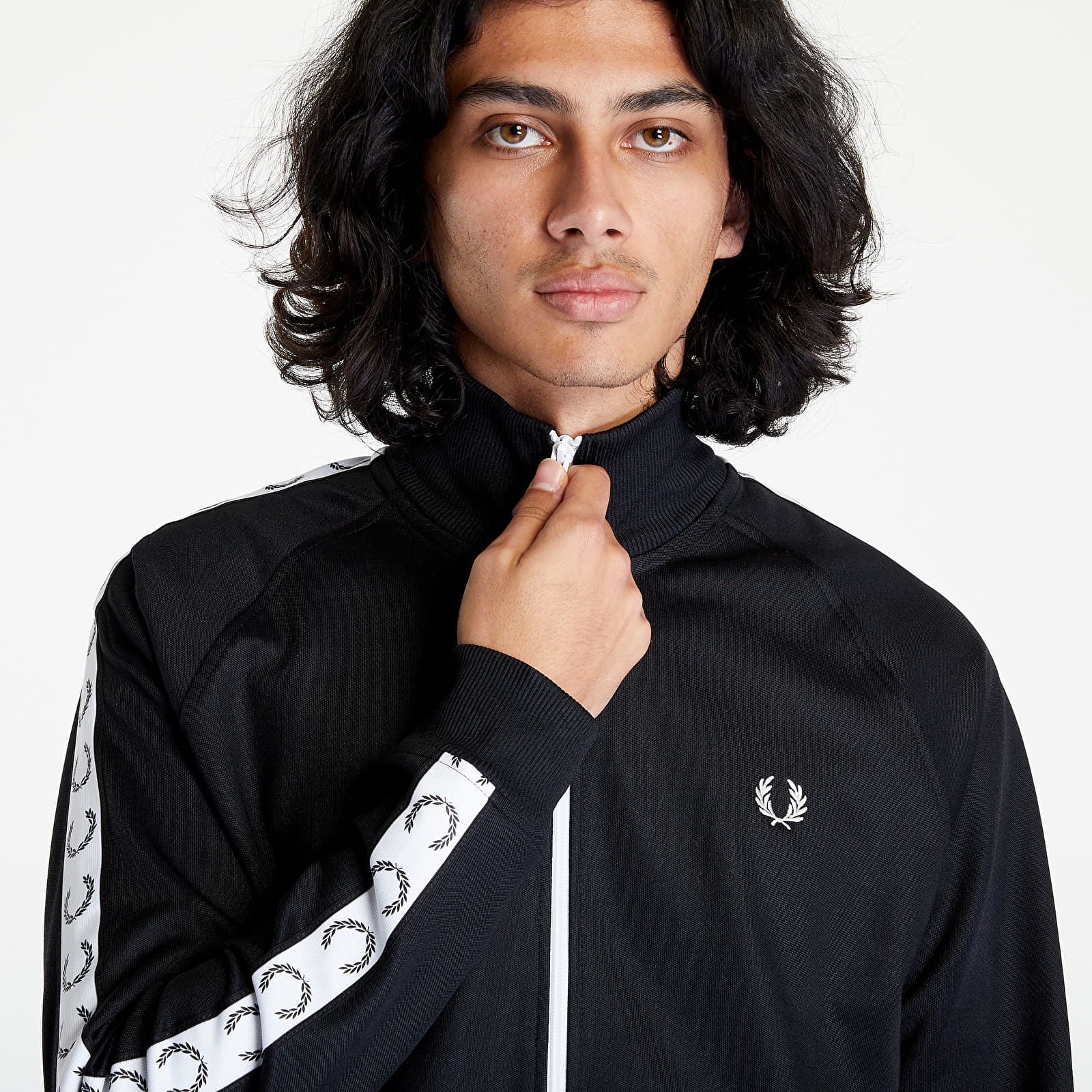 Hoodies and sweatshirts FRED PERRY Taped Track Jacket Black | Queens