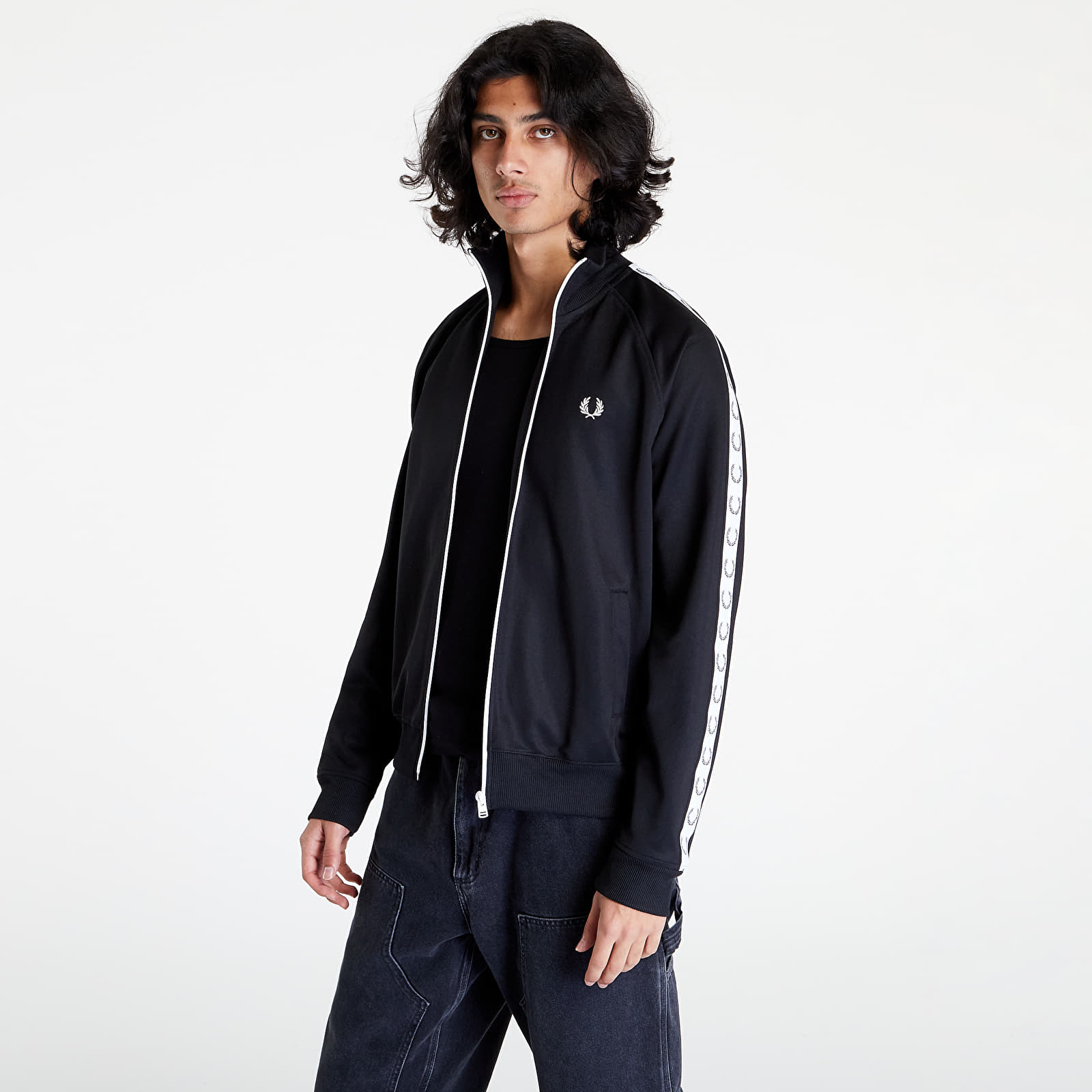 Fred perry side hotsell taped track jacket
