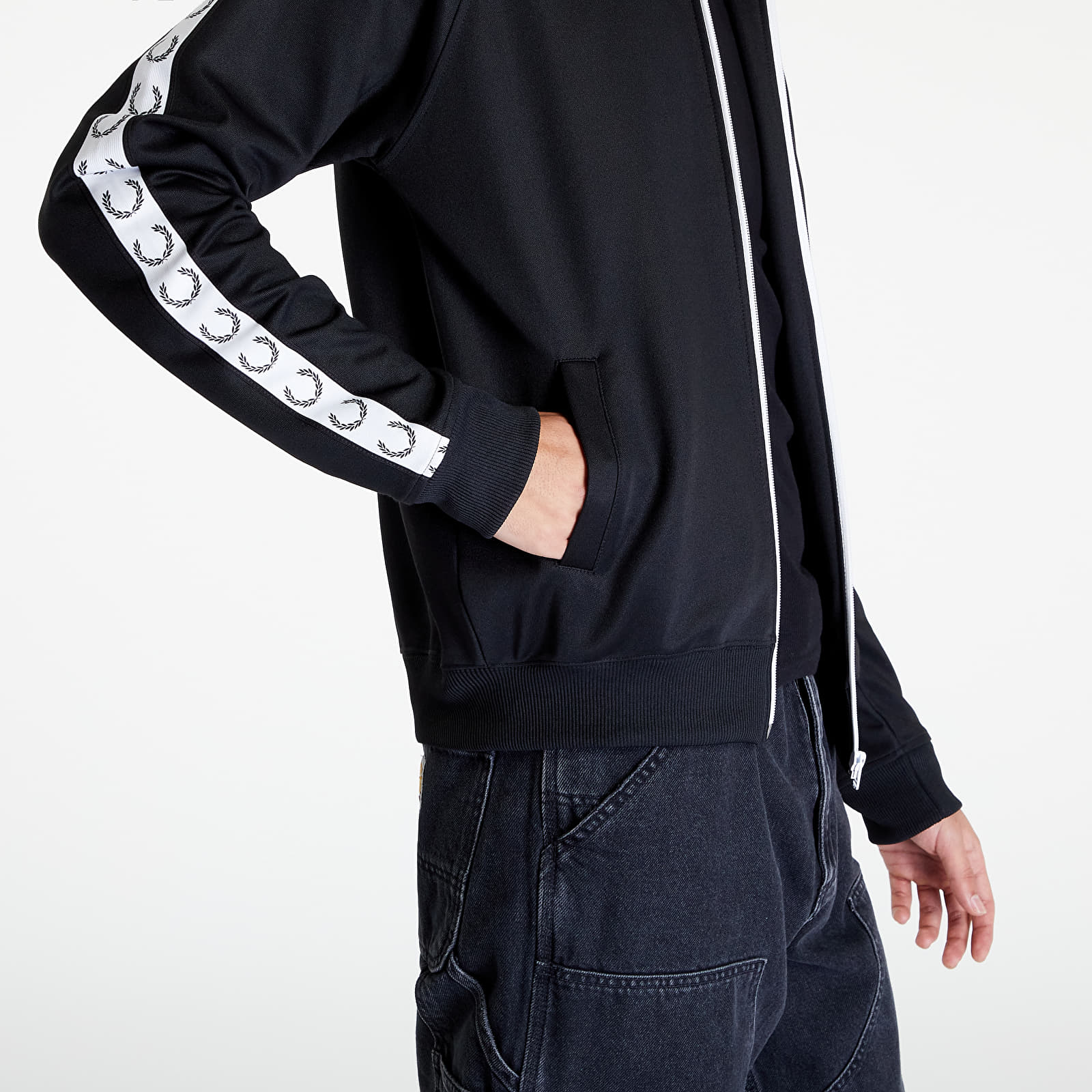 Hoodies and sweatshirts FRED PERRY Taped Track Jacket Black