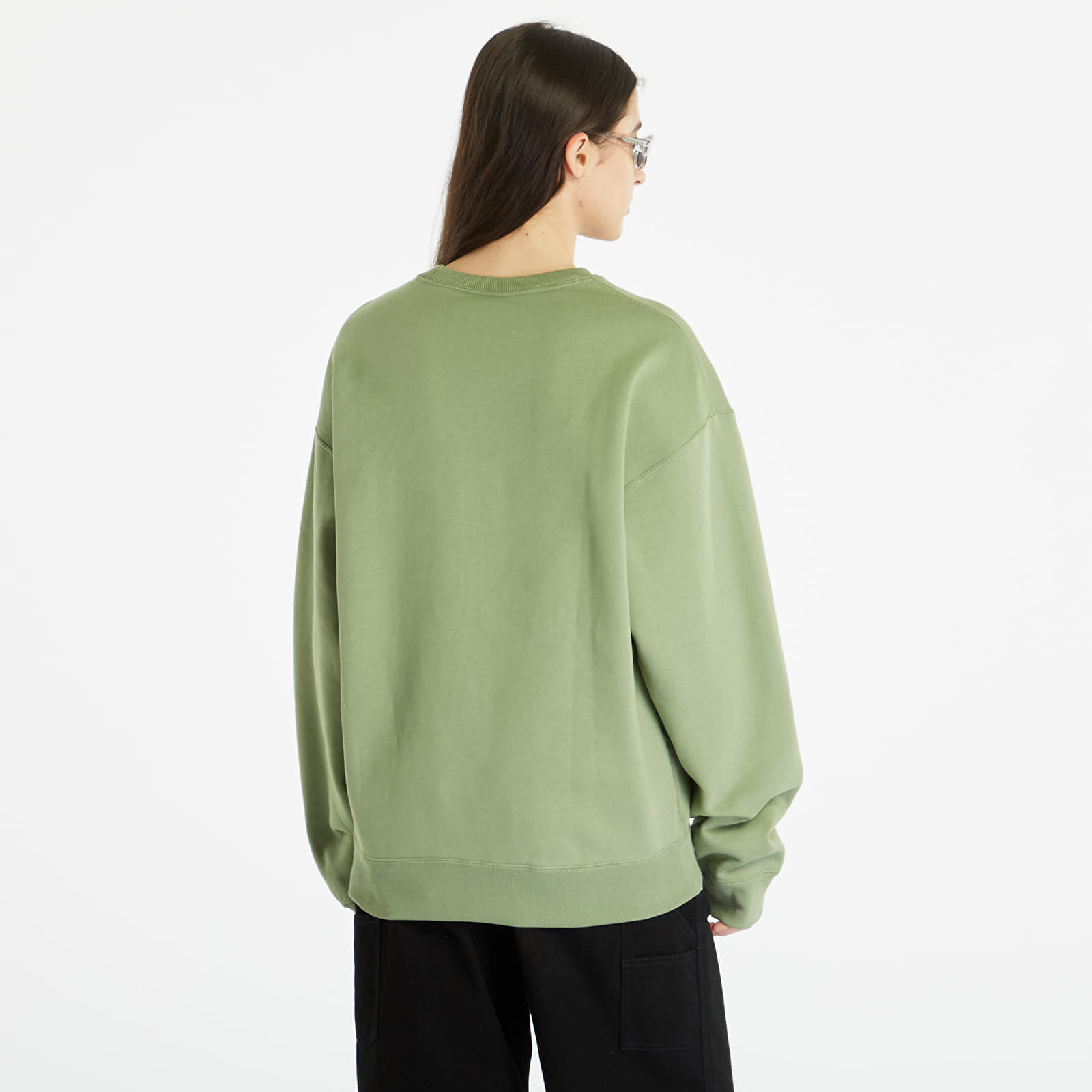 Hoodies and sweatshirts  Nike Lab Solo Swoosh Men's Fleece Crew Oil Green/ White