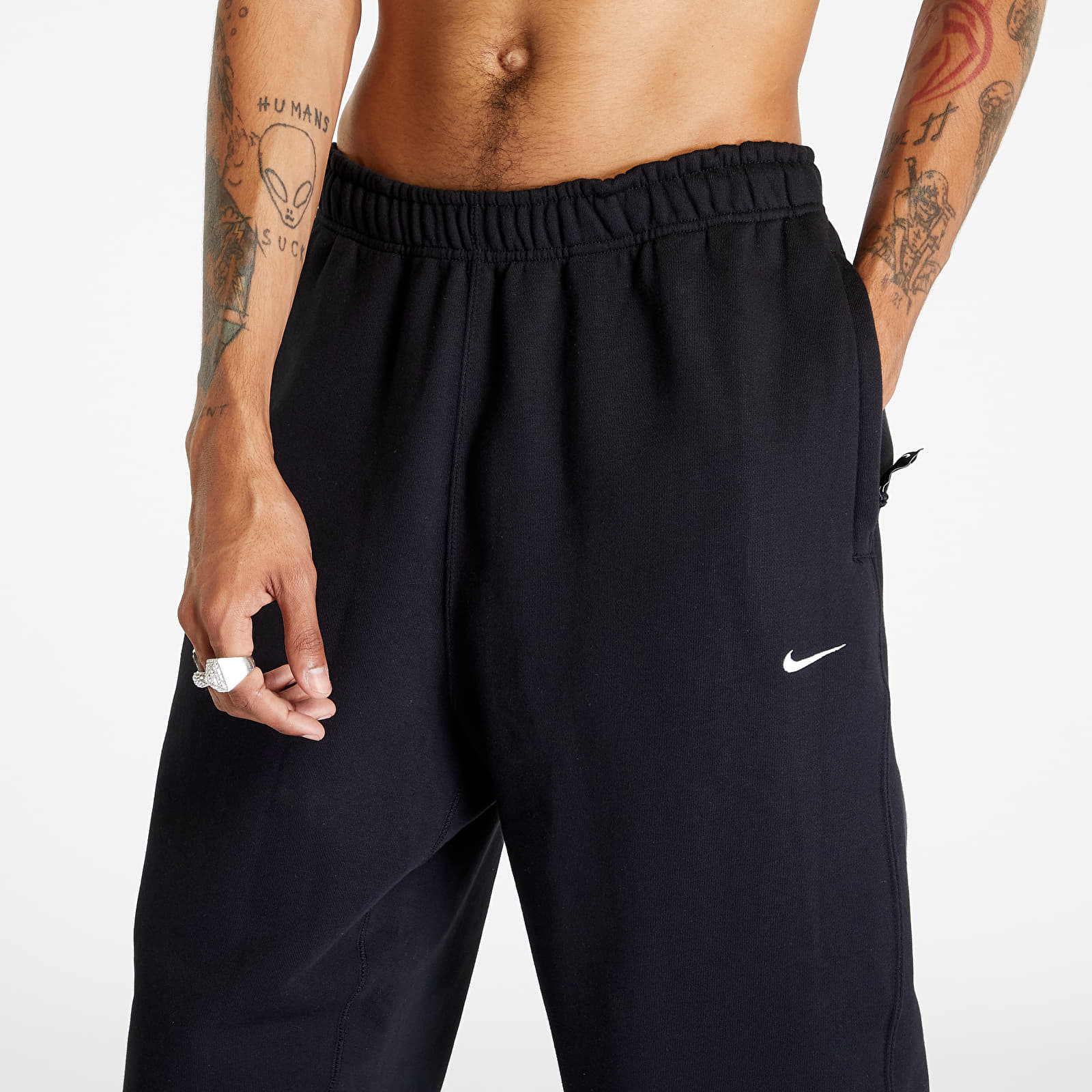 Sweatpants Nike Solo Swoosh Men's Fleece Pants Black/ White