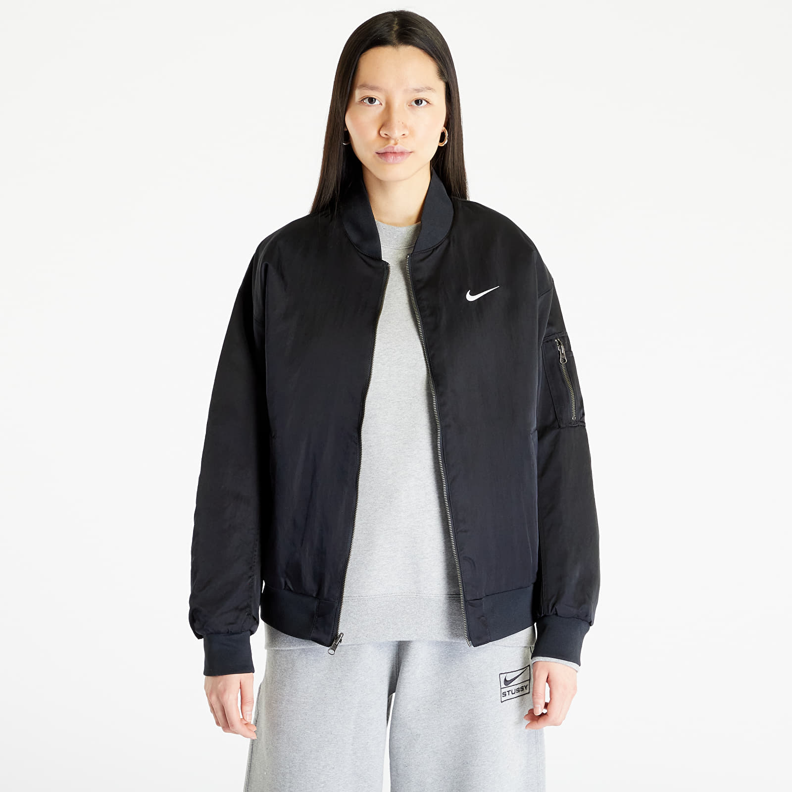 Μπουφάν Nike Sportswear Women's Varsity Bomber Jacket Black/ Black/ White