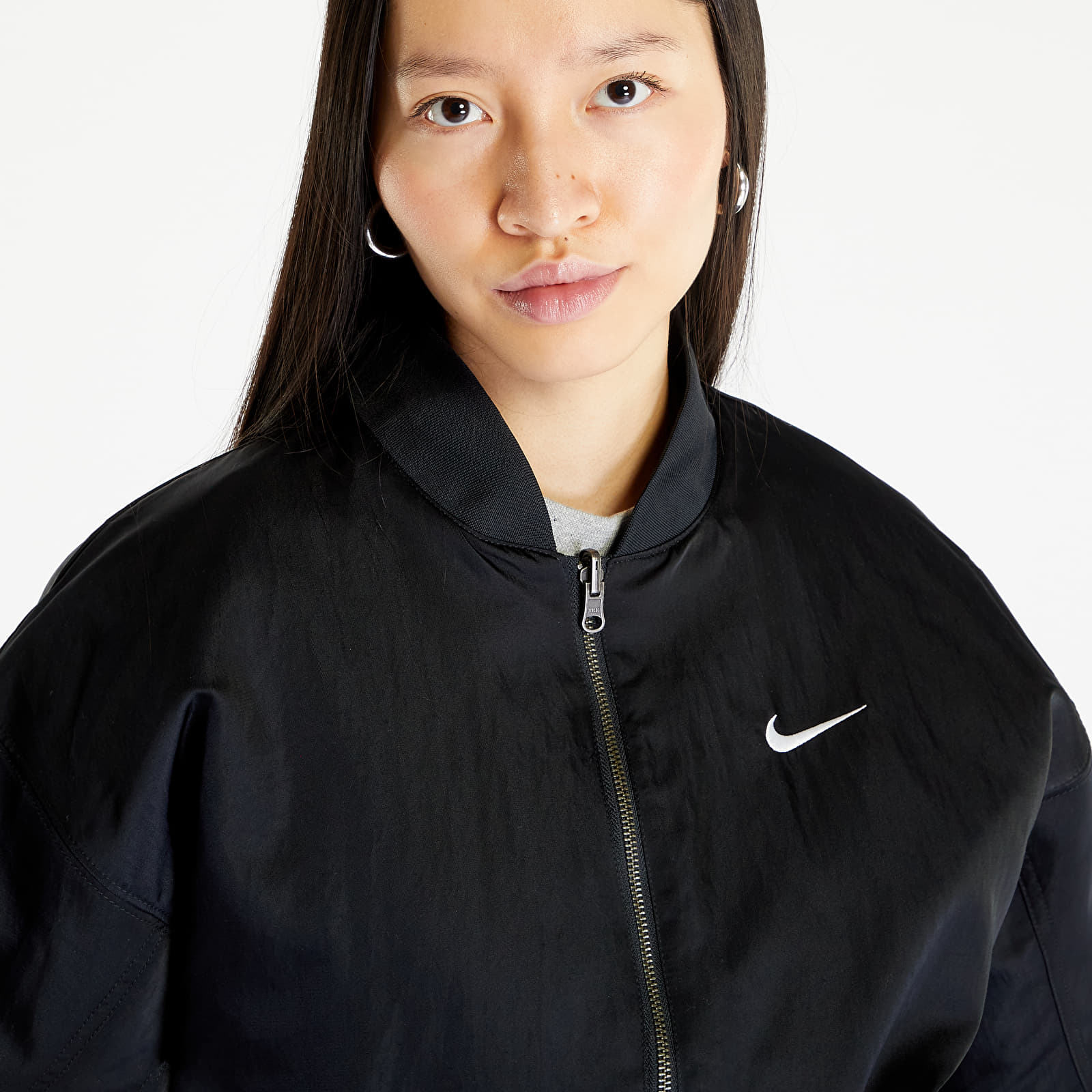 Jackets Nike Sportswear Women s Varsity Bomber Jacket Black Black White Queens