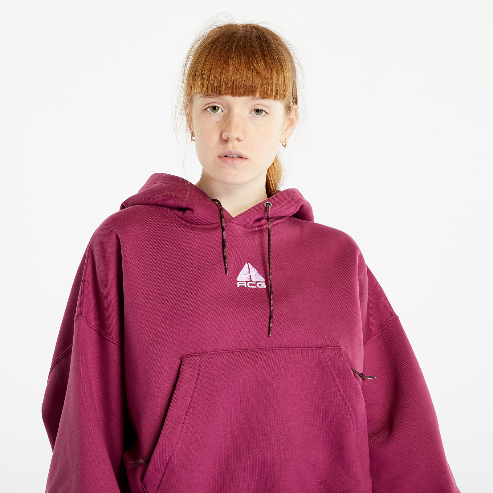 Hoodies and sweatshirts Nike ACG Therma FIT Women s Tuff Knit Fleece Hoodie Rosewood Summit White Queens