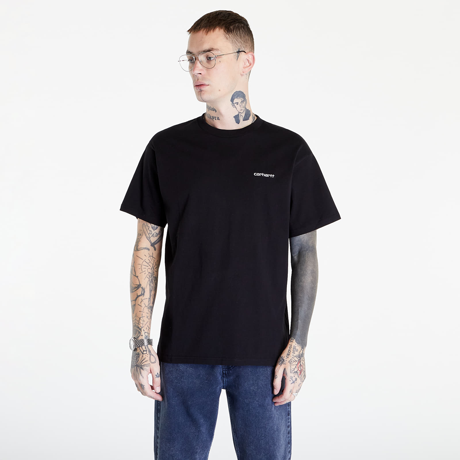 T-shirts Carhartt WIP S/S Script Embroidery T-Shirt Black