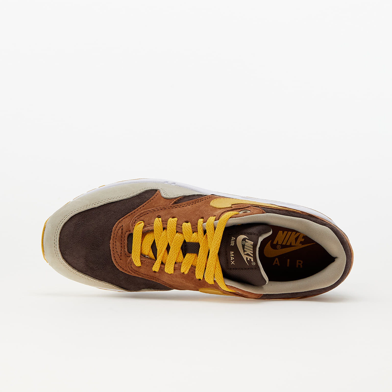 Turnschuhe und Schuhe fur Manner Nike Air Max 1 Premium Pecan Yellow Ochre Baroque Brown Queens