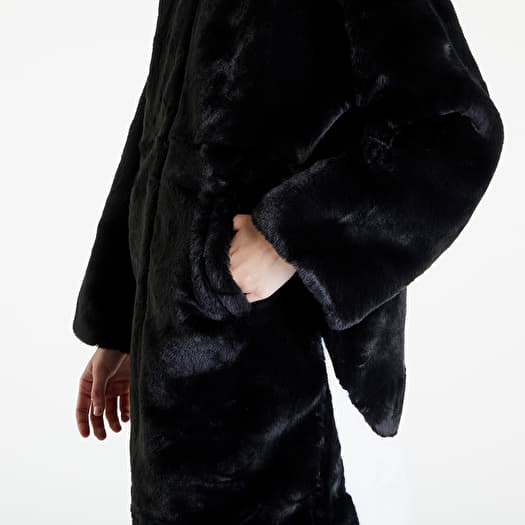 Vestes Nike Sportswear Women s Faux Fur Long Jacket Black Dk Smoke Grey Sail Queens
