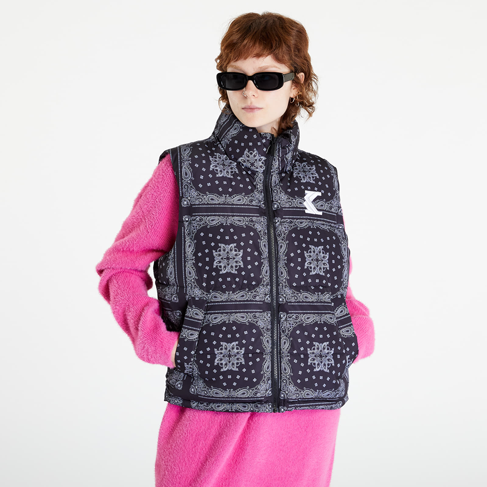 Veste Karl Kani Retro Paisley Puffer Vest Black/ White