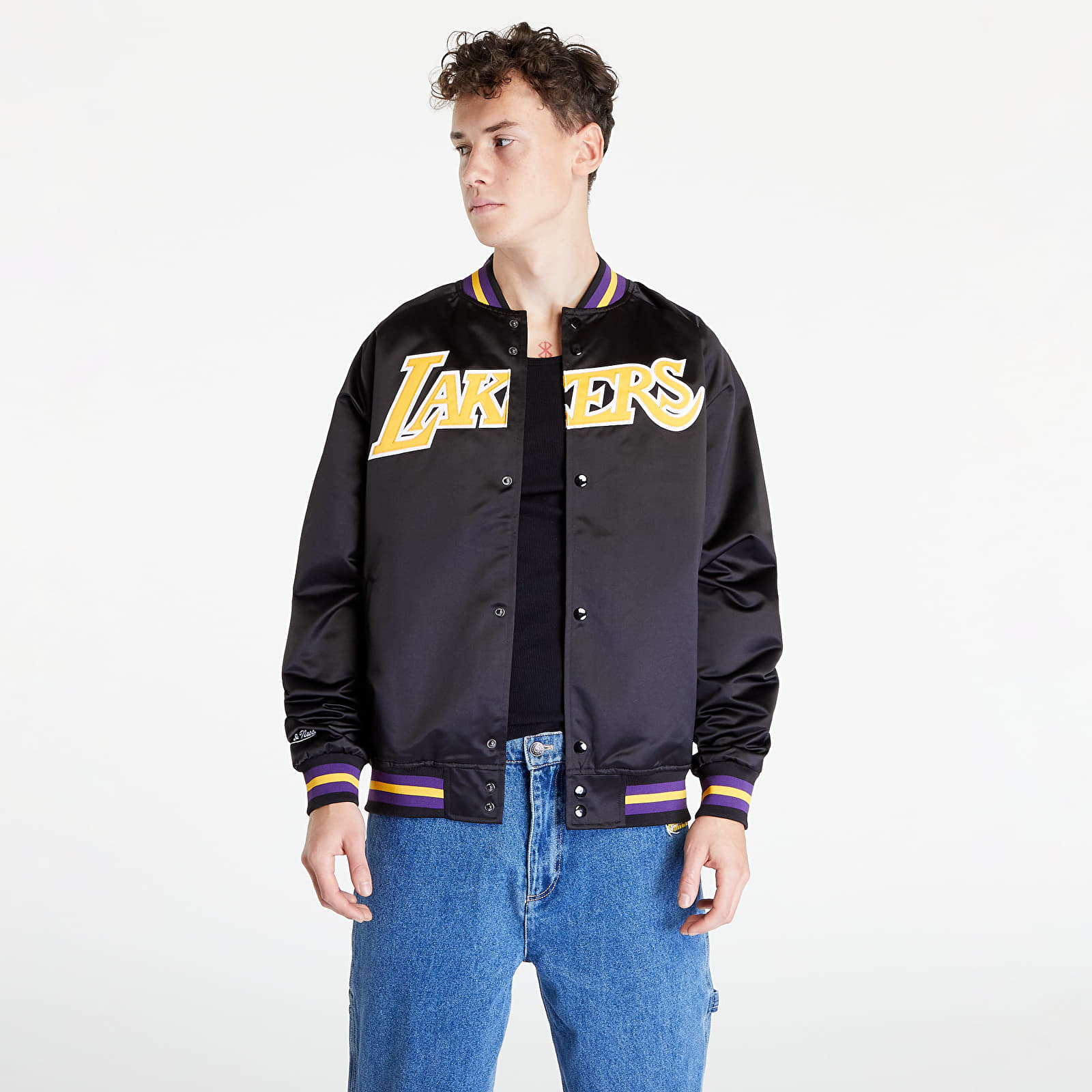 Jackets Mitchell & Ness NBA Lightweight Satin Jacket Lakers Black