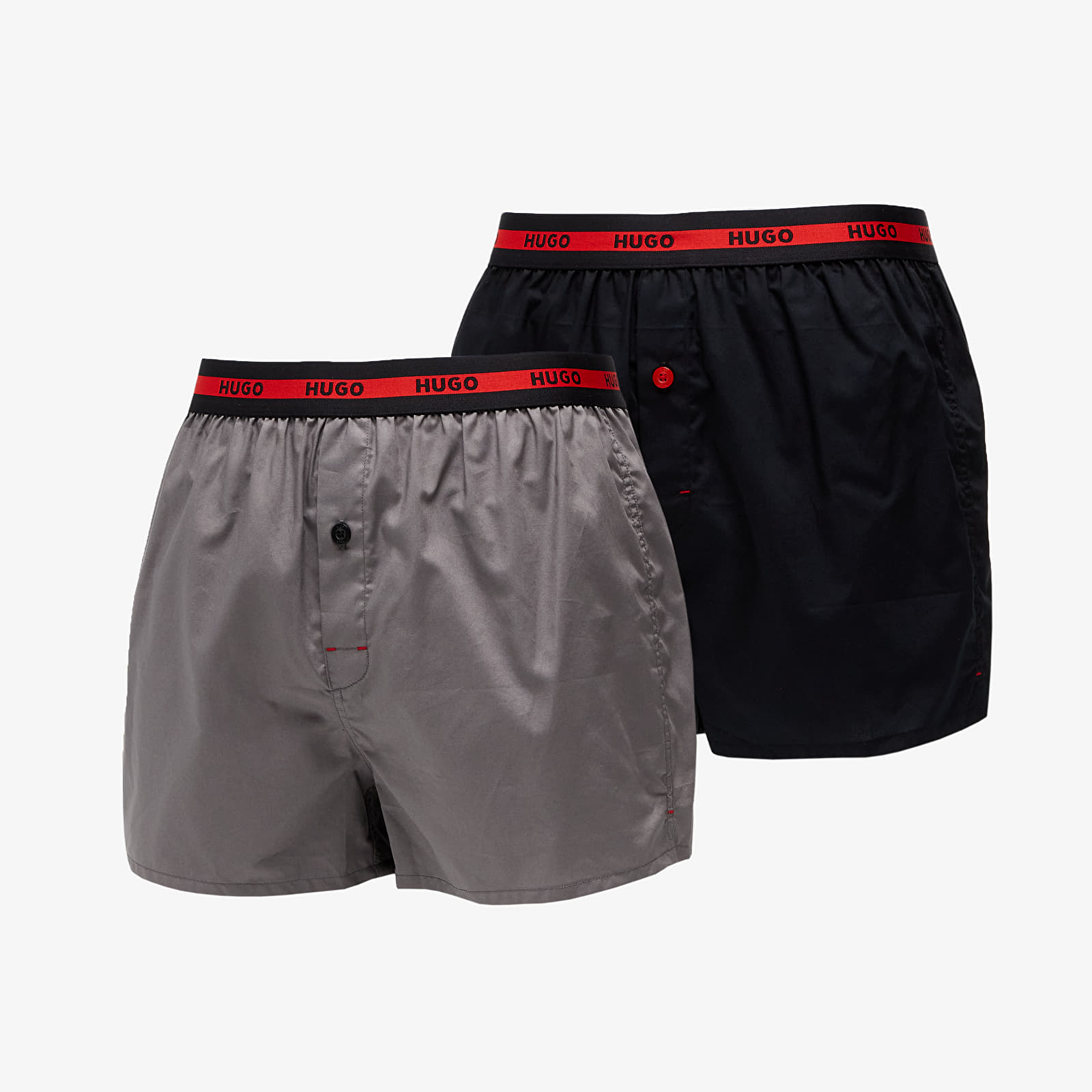 Boxer shorts Hugo Boss Woven Boxer 2-Pack Black/ Grey