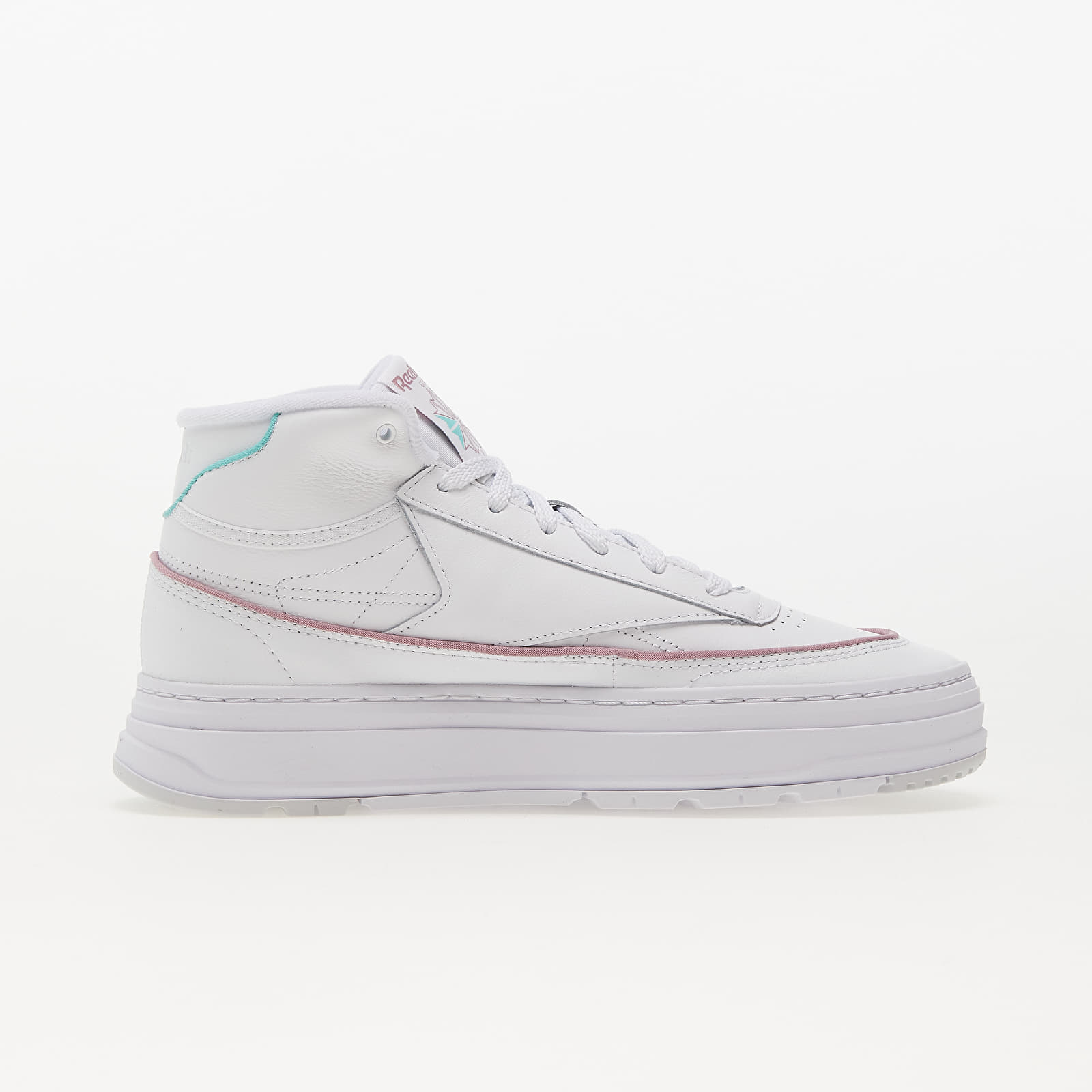 Women's sneakers and shoes Reebok Club C Geo Mid W Cloud White/ Infused Lilac/ Semi Classic Teal