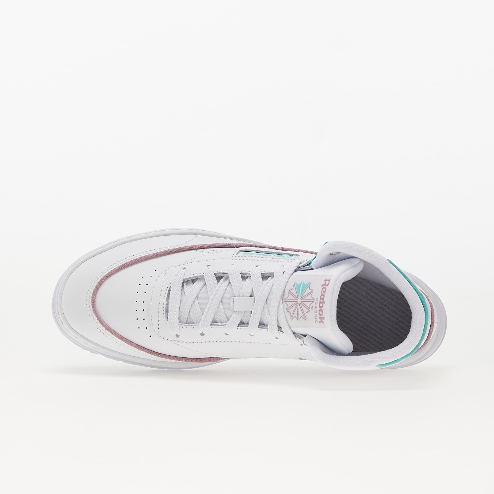 Women's sneakers and shoes Reebok Club C Geo Mid W Cloud White/ Infused Lilac/ Semi Classic Teal