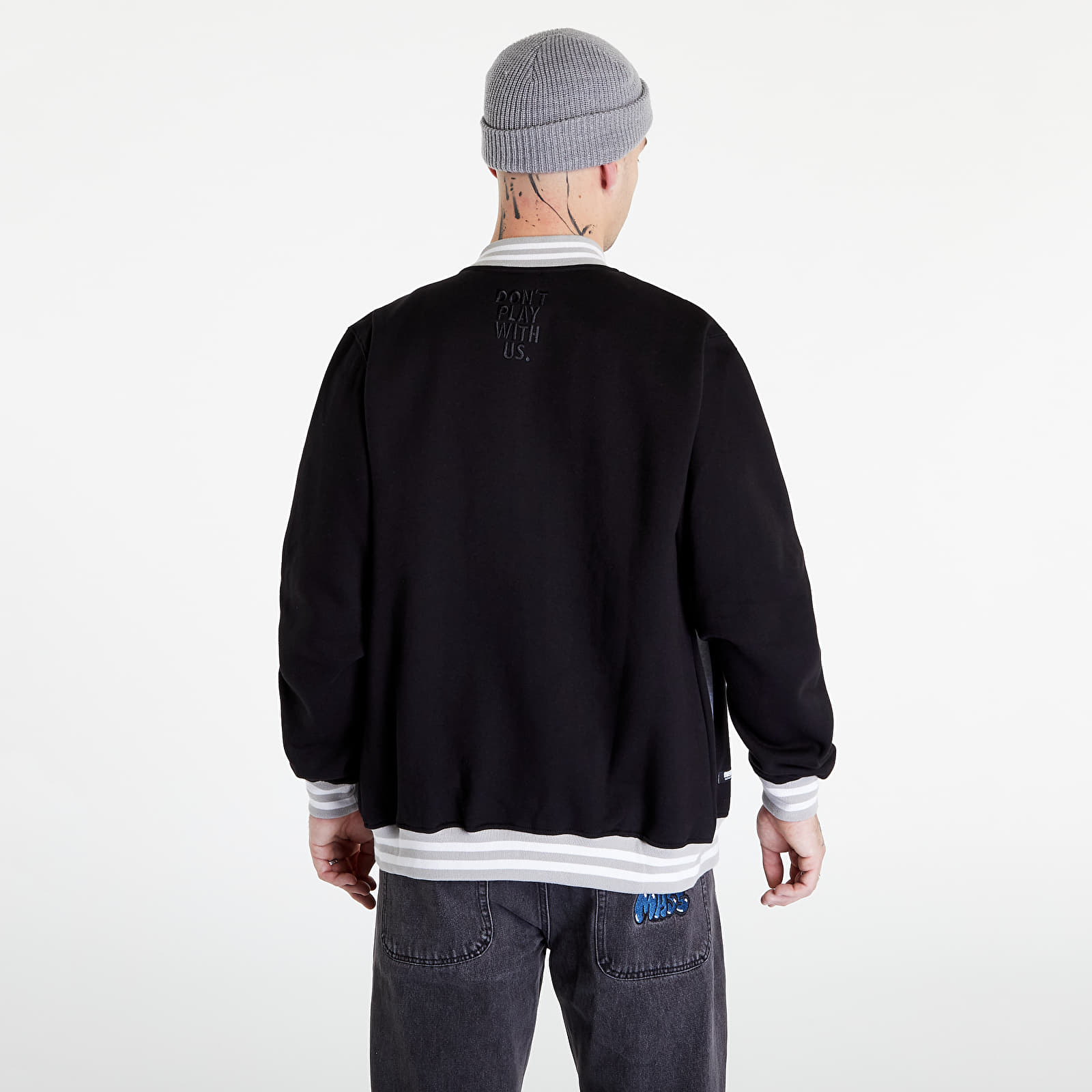 Mikiny Mass DNM Sweatshirt Overtime Zip Varsity Black