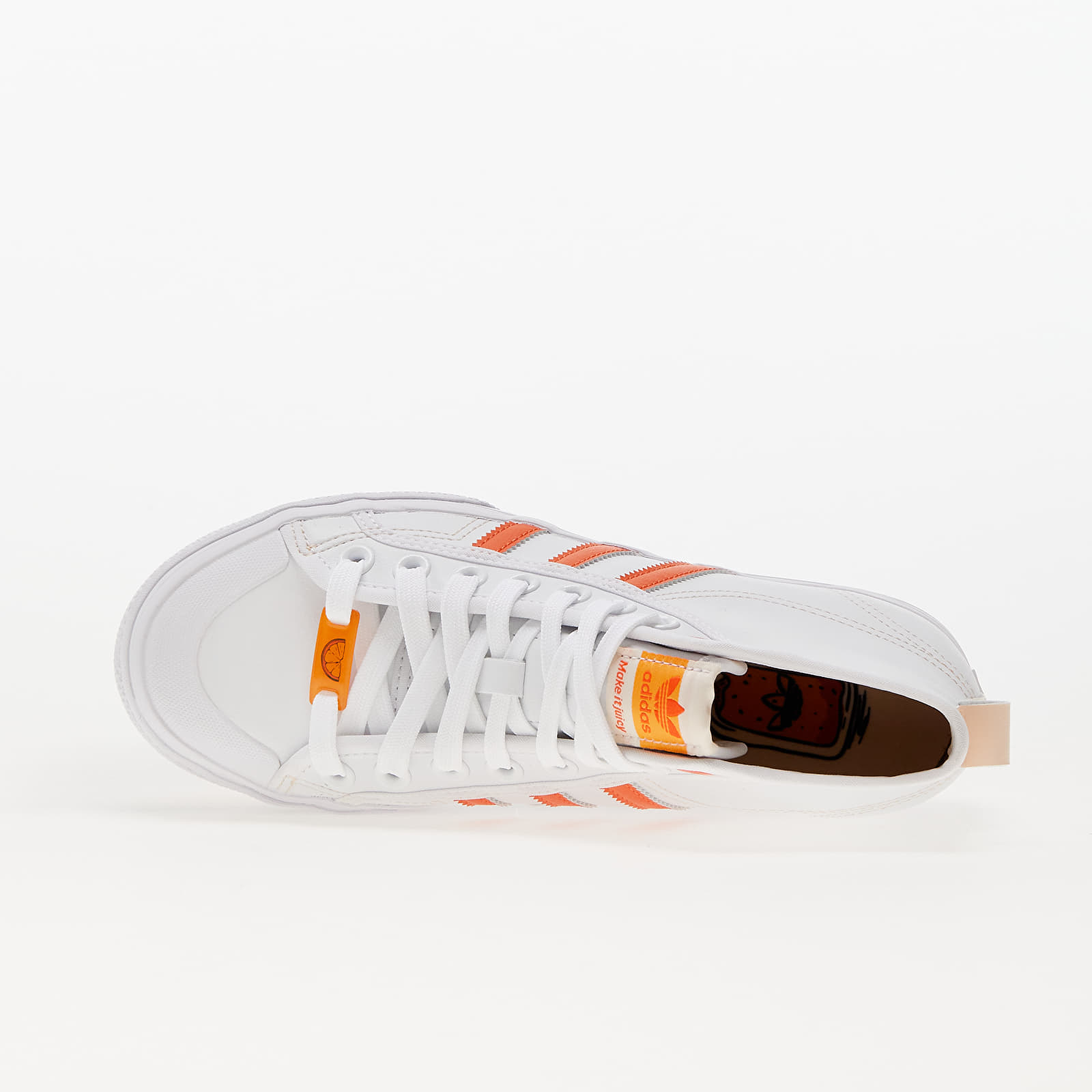 Încălțăminte și sneakerși pentru femei adidas Originals Nizza Platform Mid Her Vegan W Ftw White/ Seimor/ Bliss Orange
