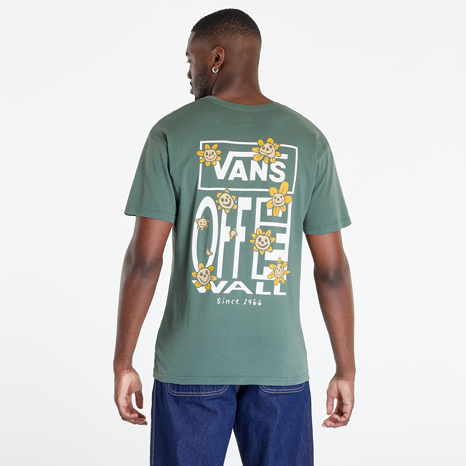 T shirts Vans Trippy Grin Floral SS T Shirt Green Queens