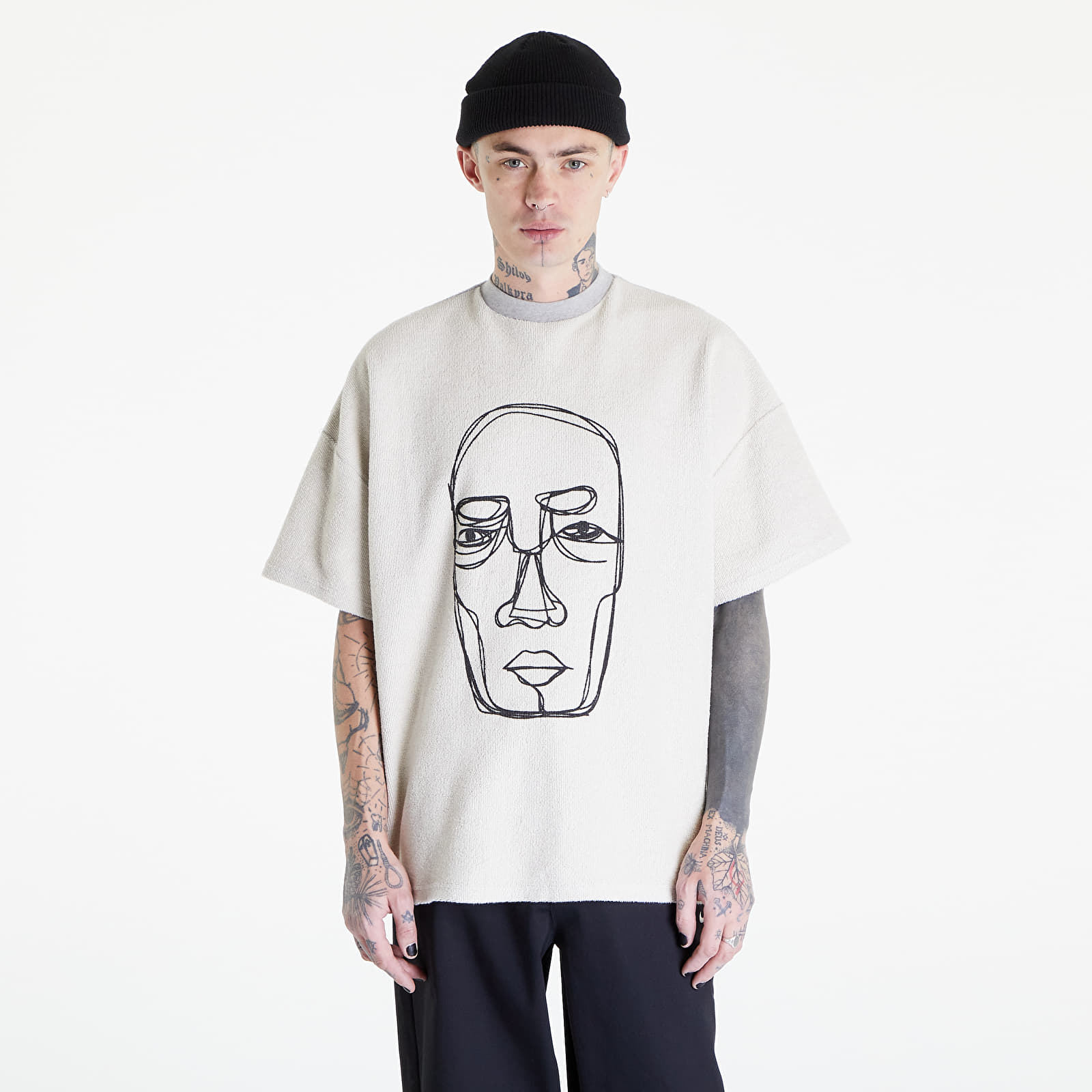 T-Shirts PREACH Inside Out Cubism Face T GOTS Grey Melange
