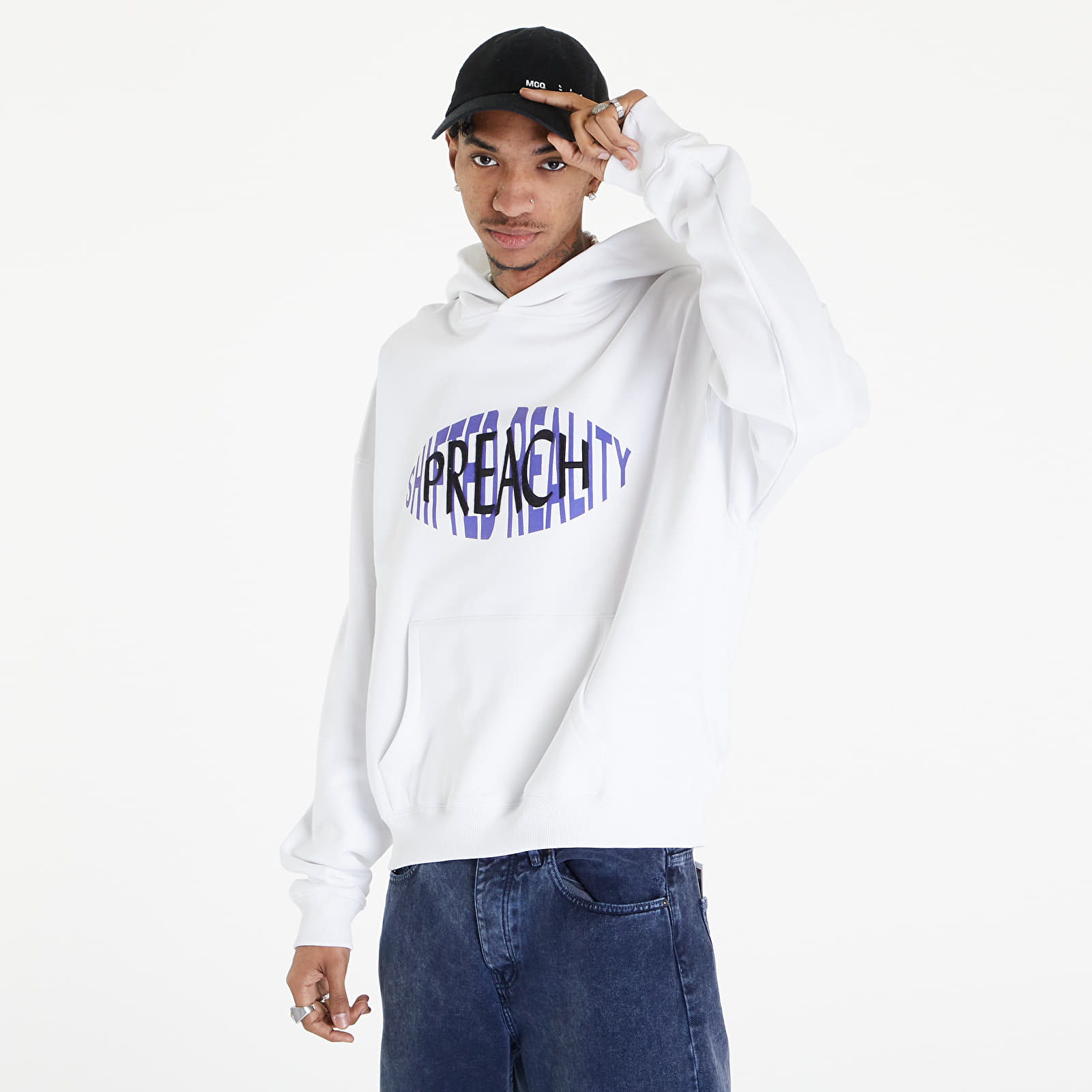 Hoodies and sweatshirts PREACH Oversized Shifted Reality Logo Hoodie GOTS White Queens
