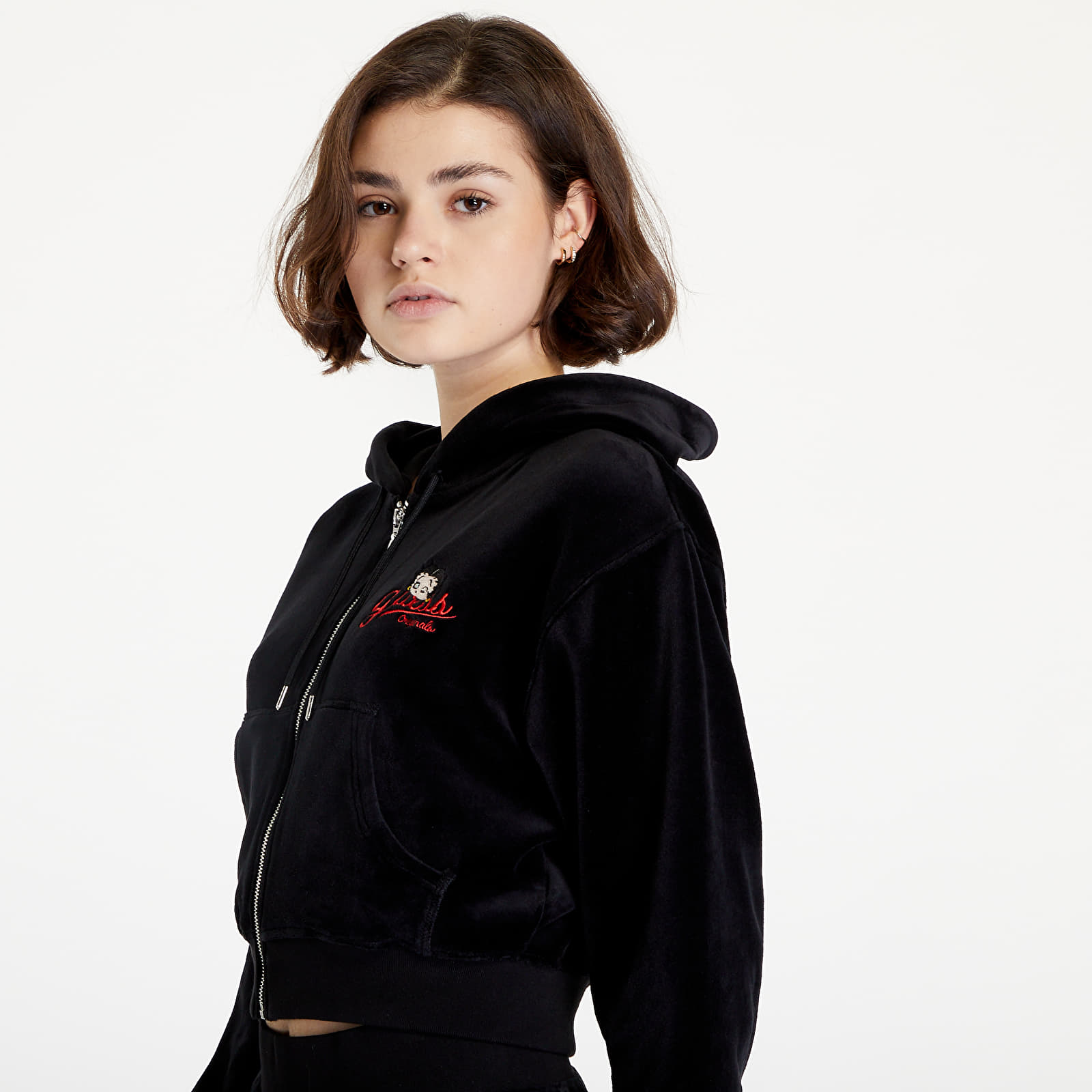 Sweatshirts GUESS Betty Boop Velour Jacket Black Queens