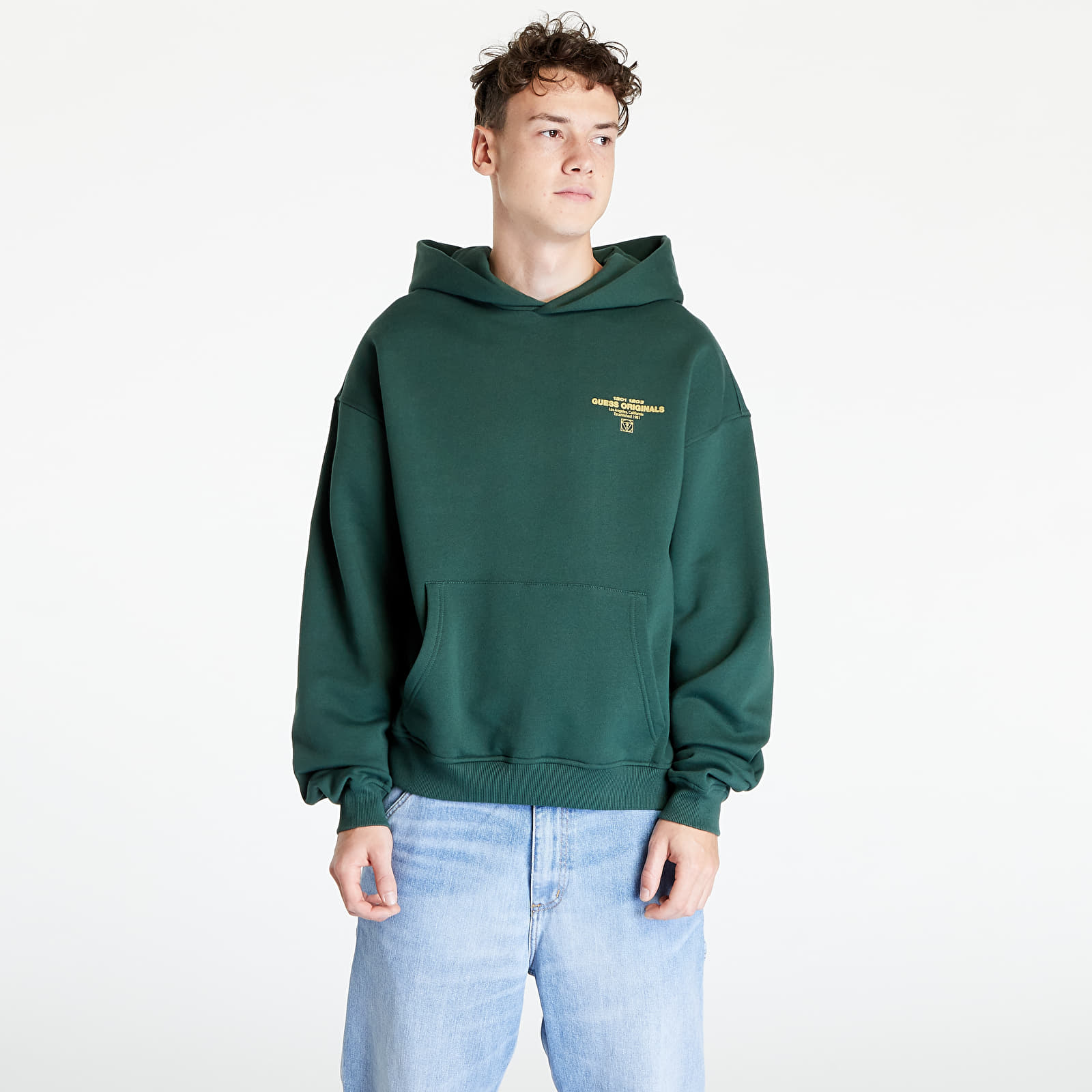 Guess green hoodie discount