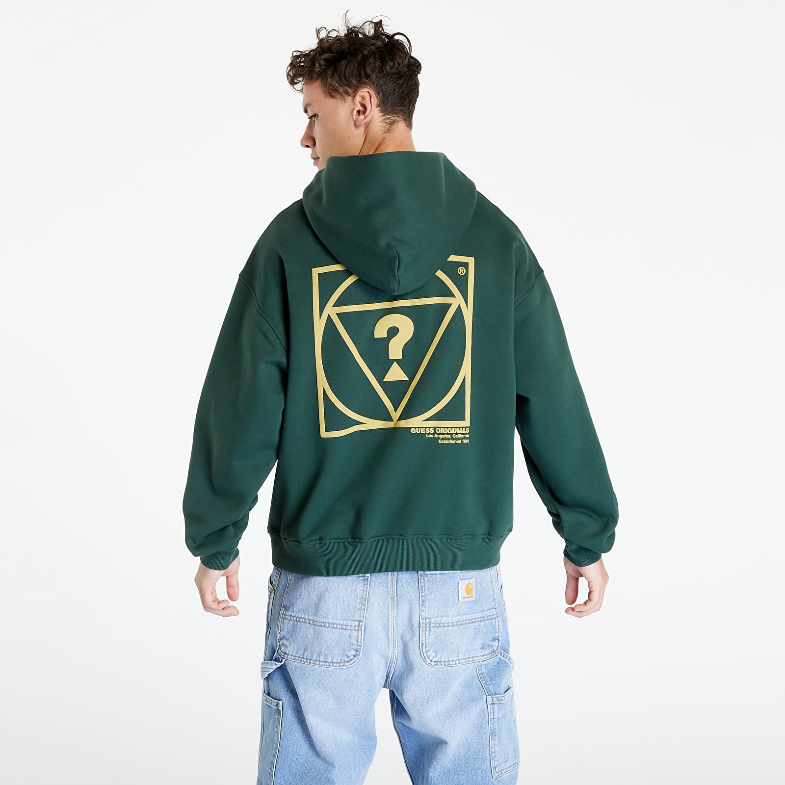 Guess green hoodie sale