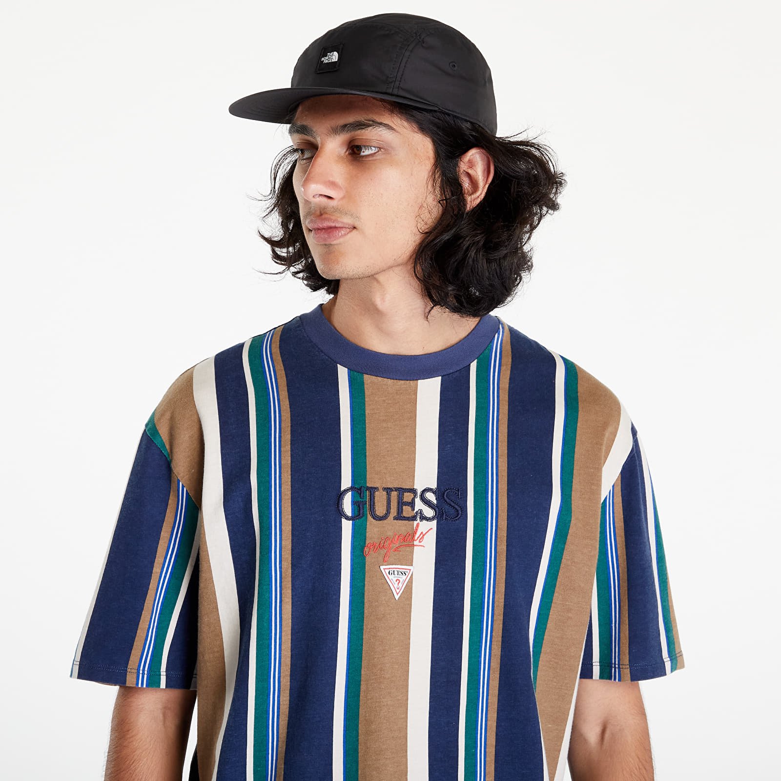 Guess vertical discount stripe tee