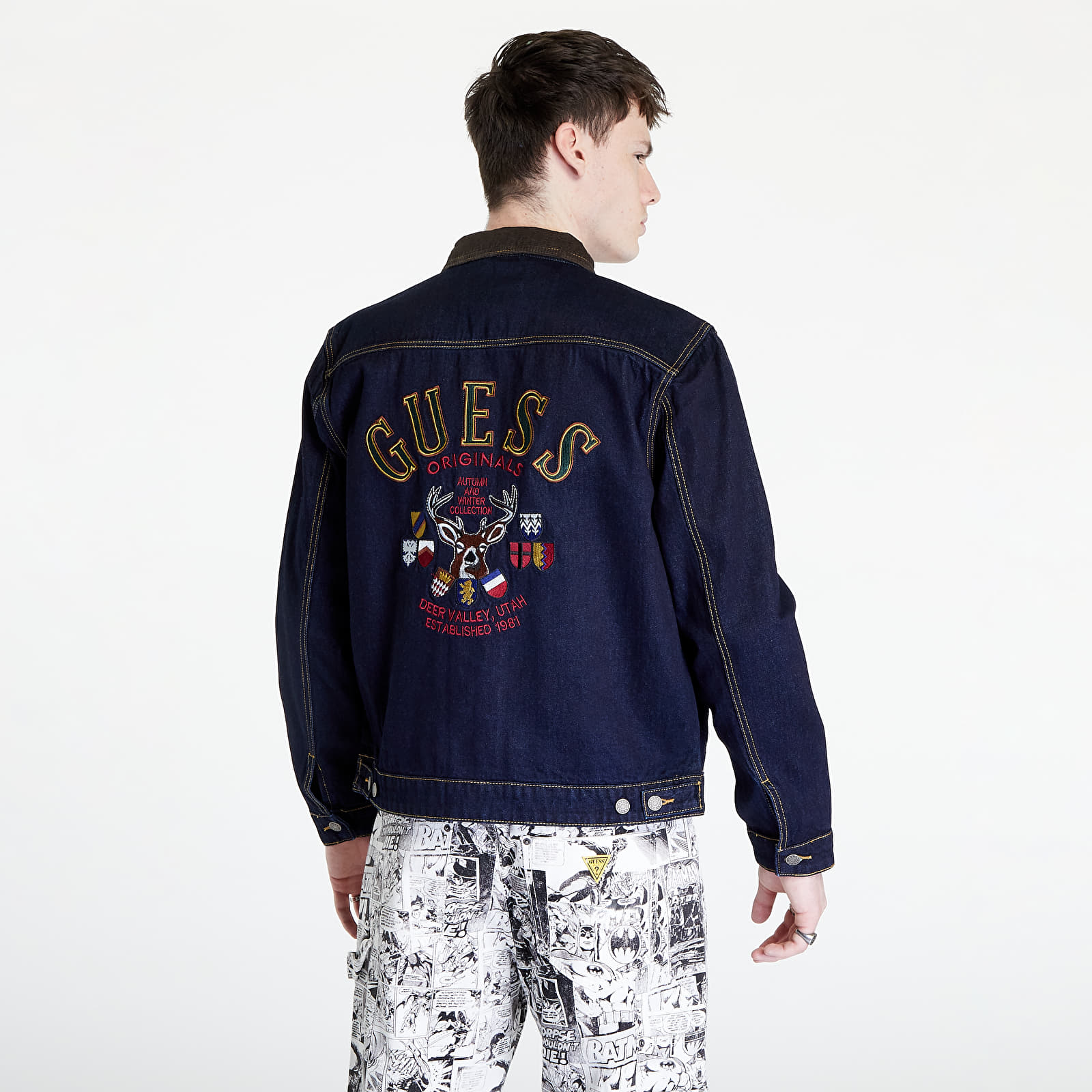 Guess embroidered denim jacket on sale