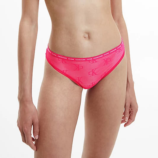 Slips Calvin Klein Ck1 Logo Lace Bikini Pink Splendor