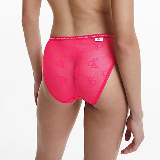 Slips Calvin Klein Ck1 Logo Lace Bikini Pink Splendor