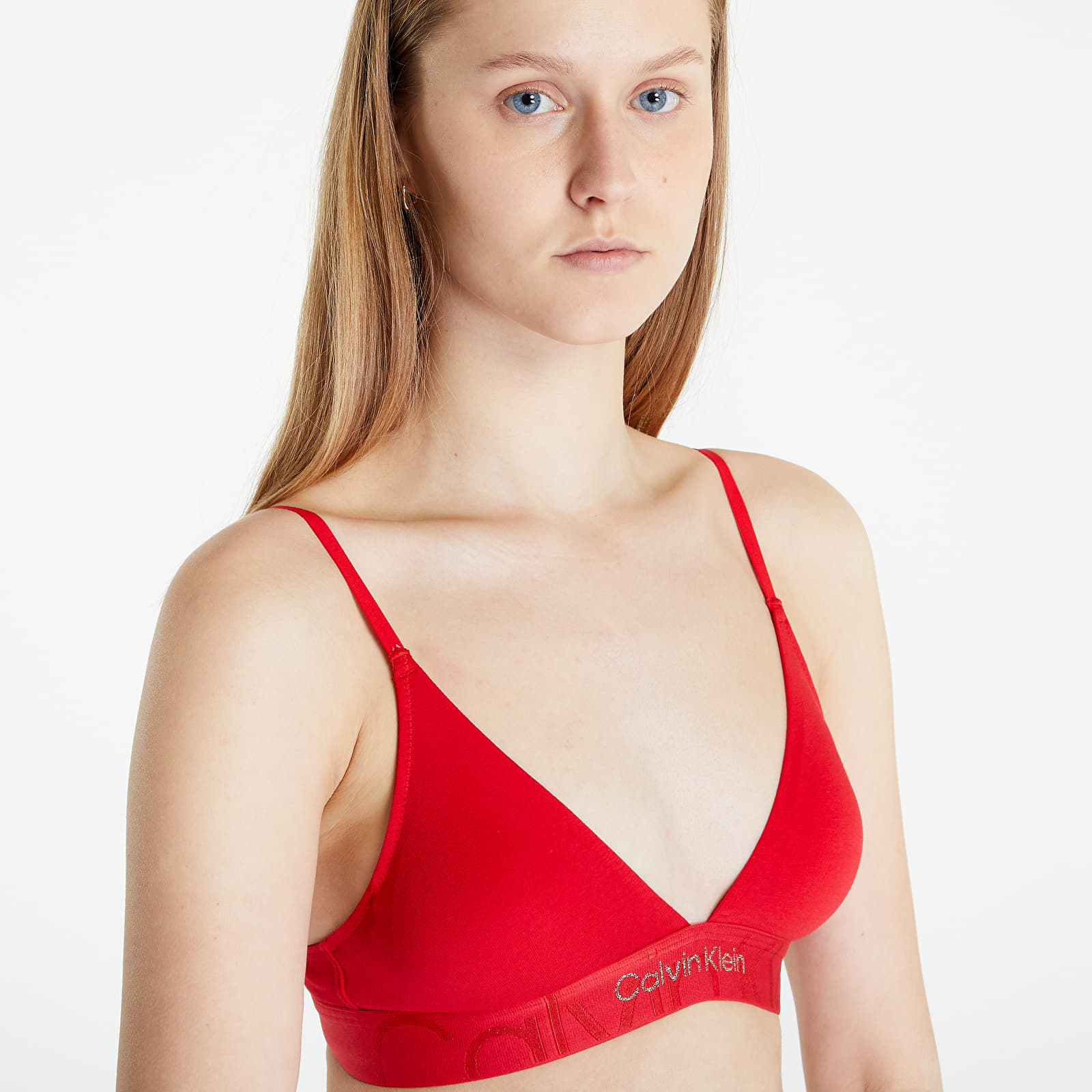 Bras Calvin Klein Monolith Cotton Holiday Light Lined Triangle Exact Red