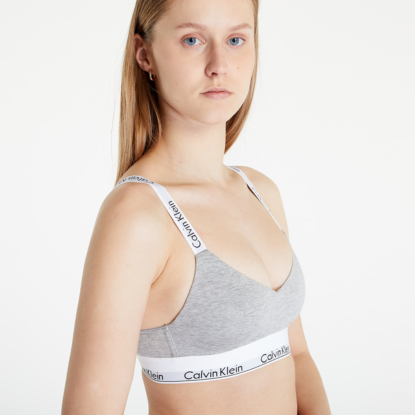 Calvin Klein Triangle Bra Modern Cotton Grey In Grey Heather