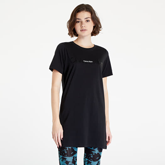 T Shirts Calvin Klein Embossed Icon Lounge S S Nightshirt Black Queens